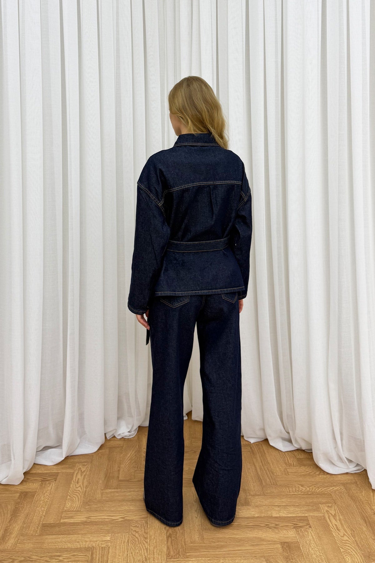 Bağlamalı Denim Takım 86-0275