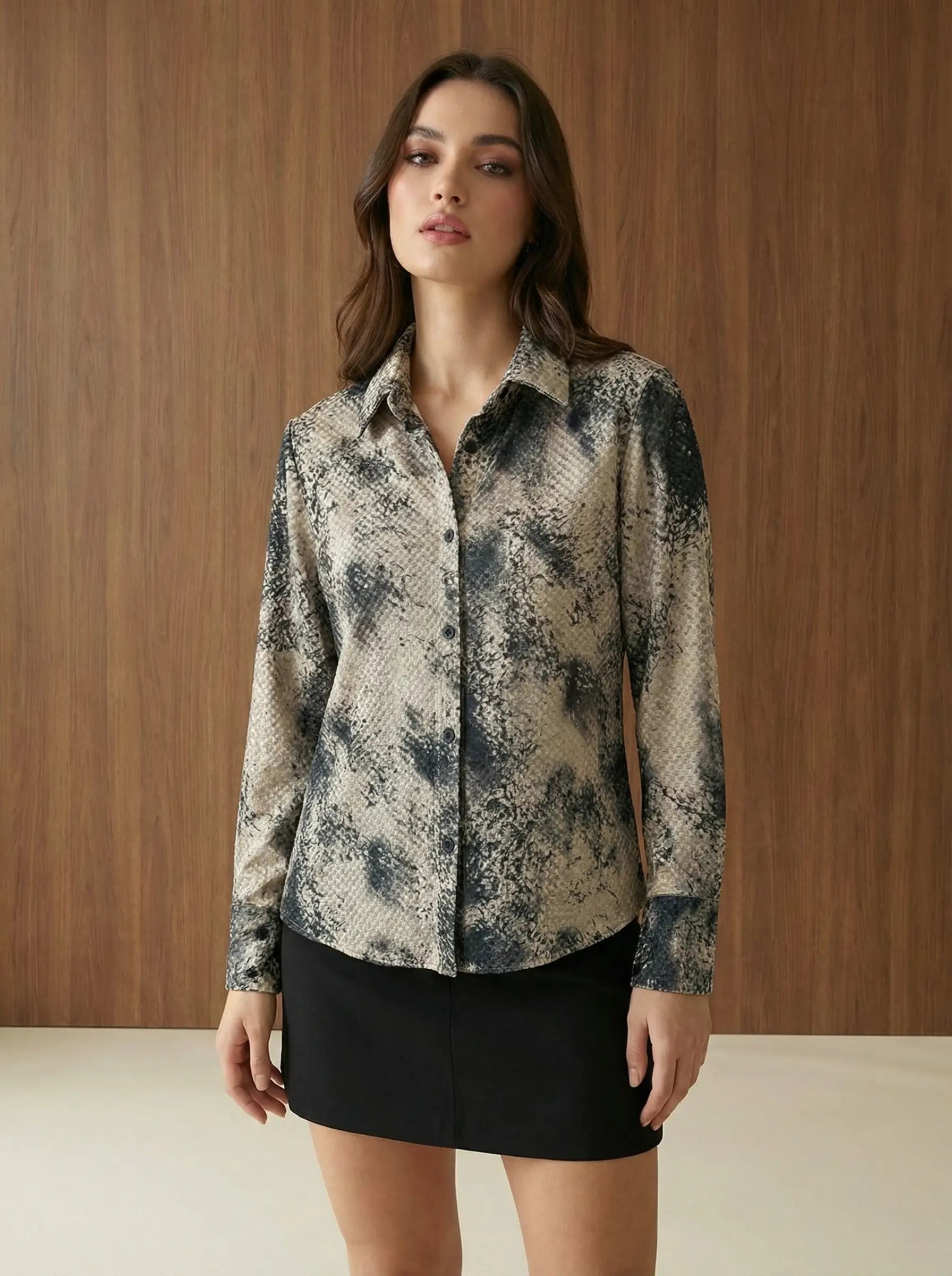 Batik Desen Kadife Gömlek