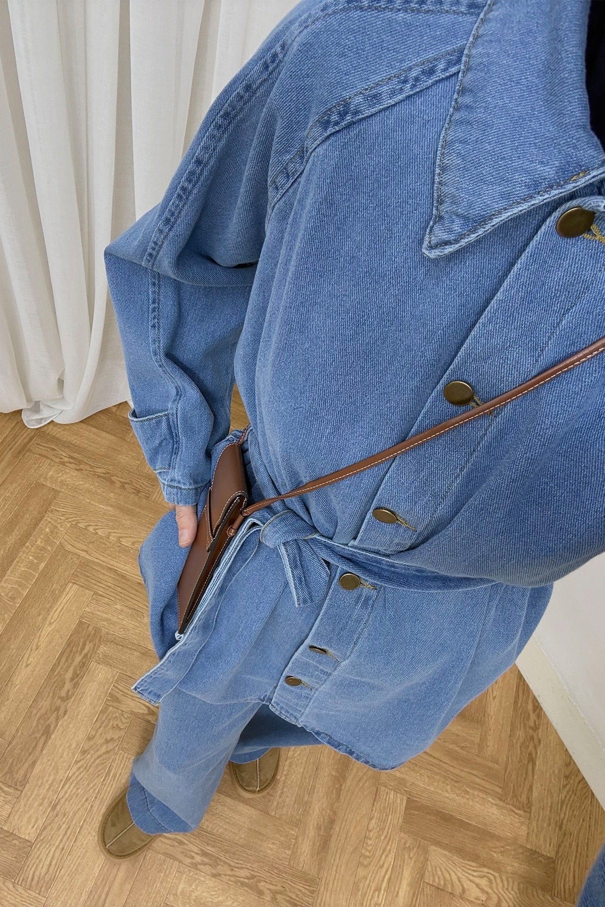 Kuşaklı Denim Takım 4-62808