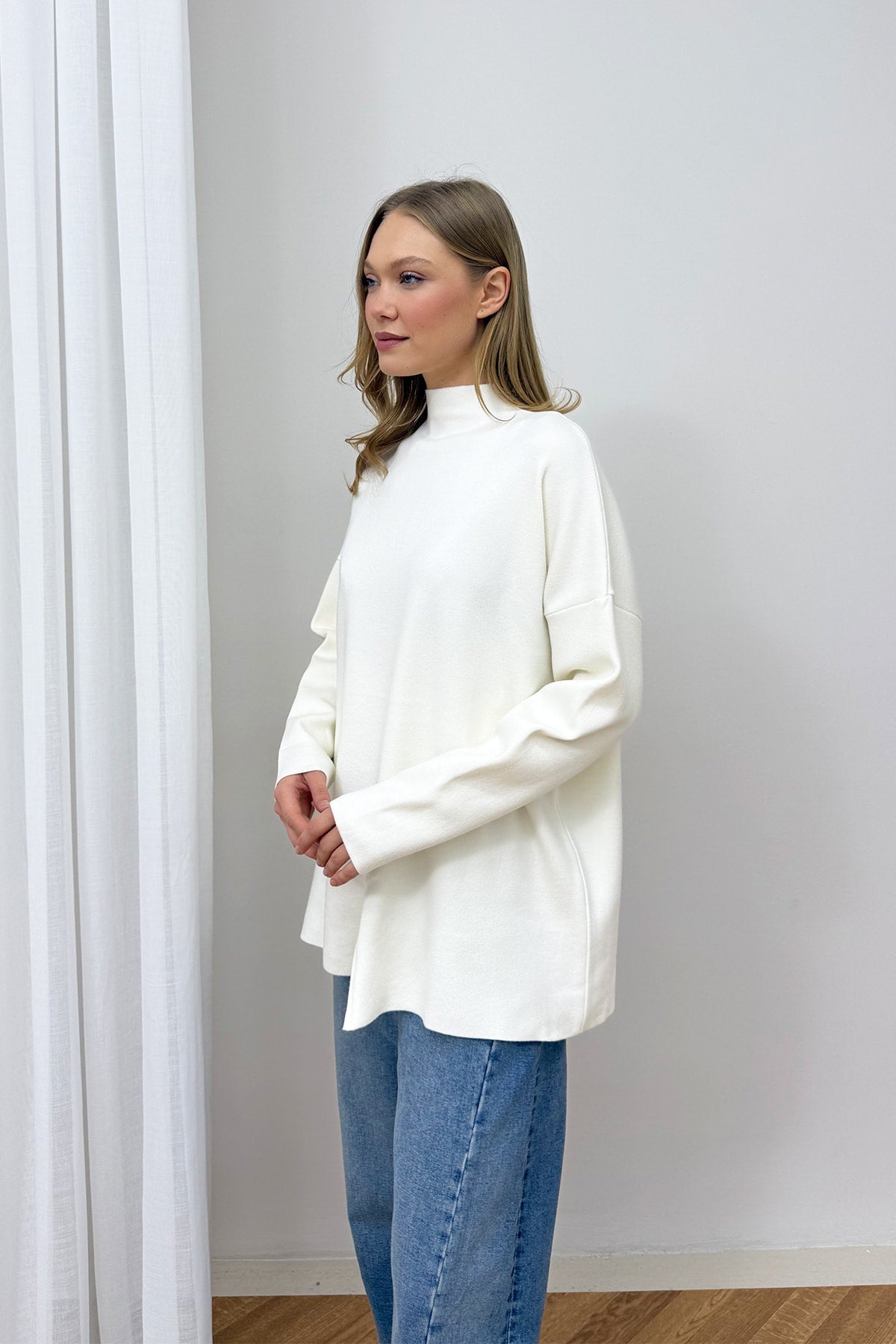 Fermuar Detaylı Triko Tunik 87-2670