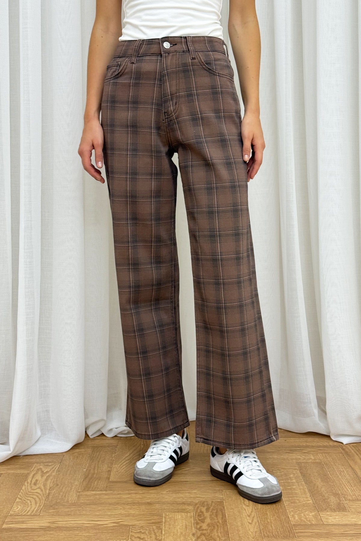 Ekose Desenli Denim Pantolon 86-0915