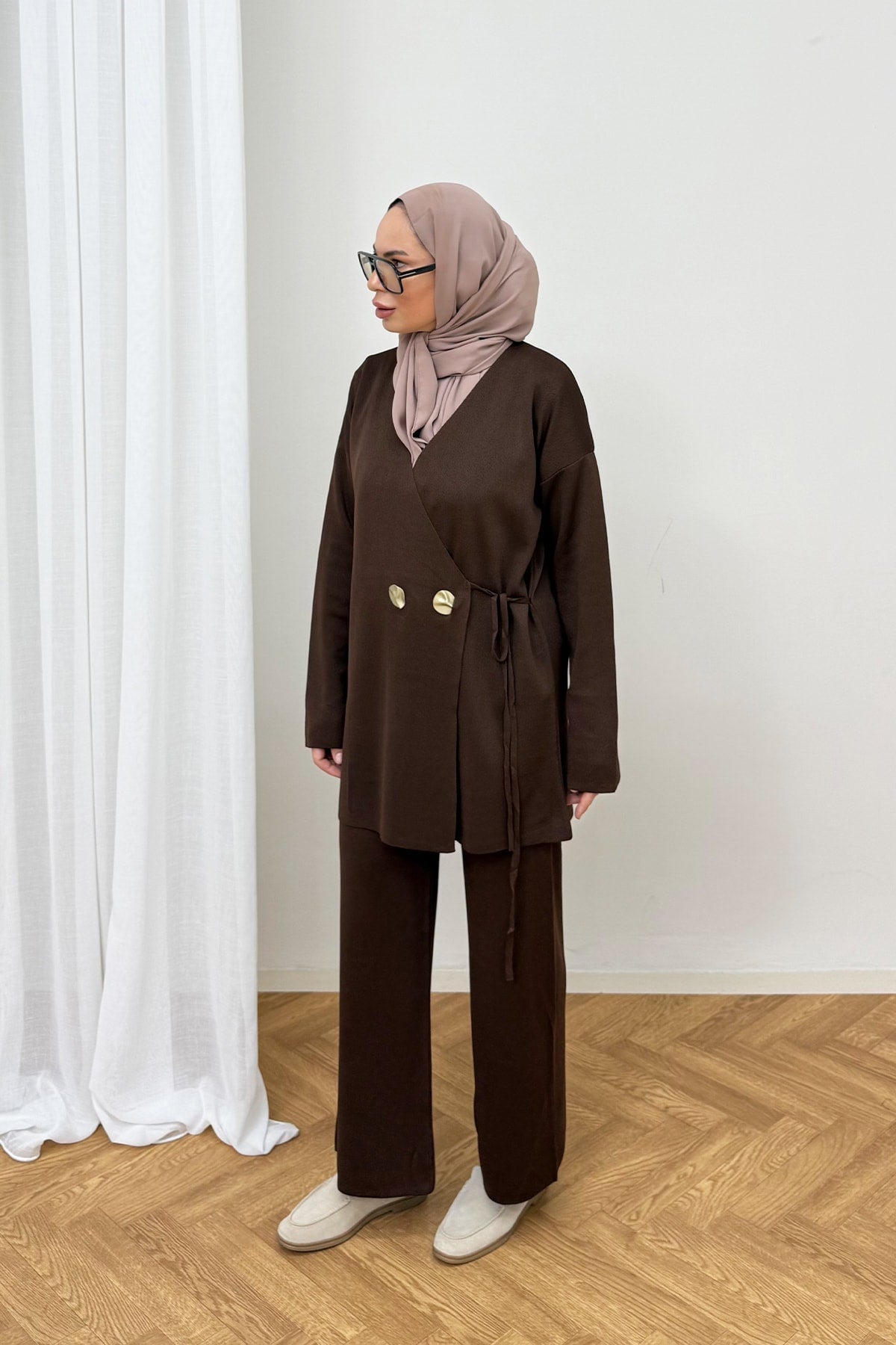 Düğmeli Triko Takım 87-25310