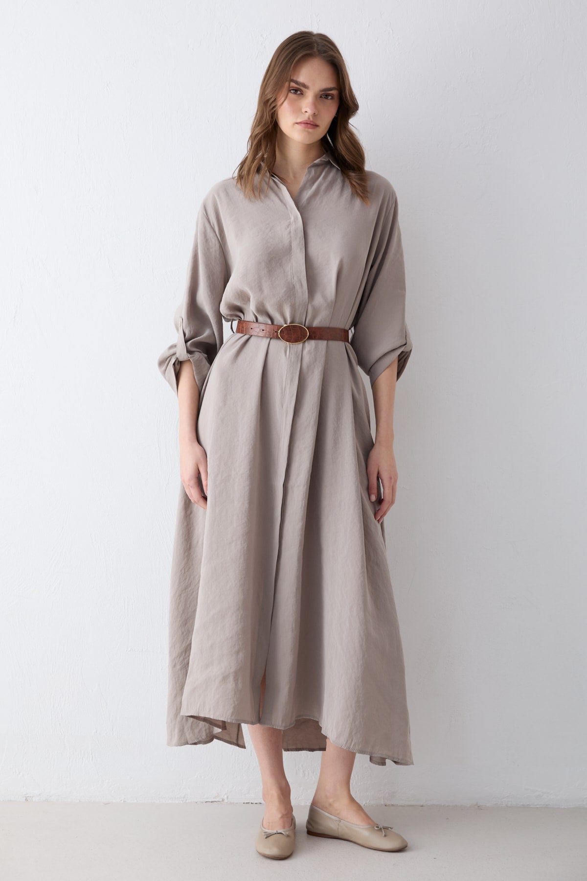Kemerli Oversize Elbise 81-3270