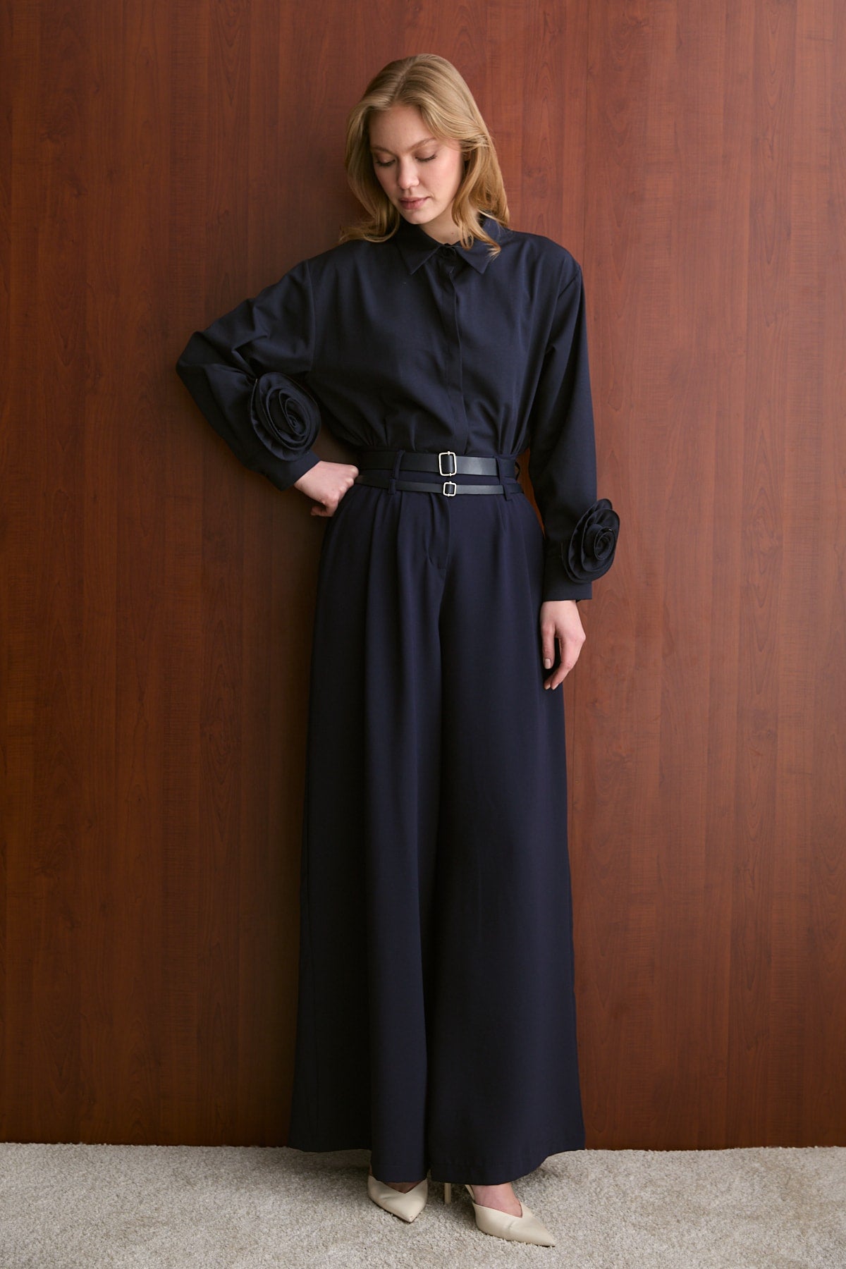 Çift Kemerli Pantolon 32-2740