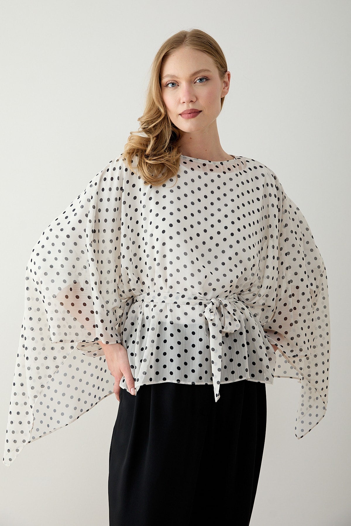 Puantiye Pelerin Tunik 12-5419