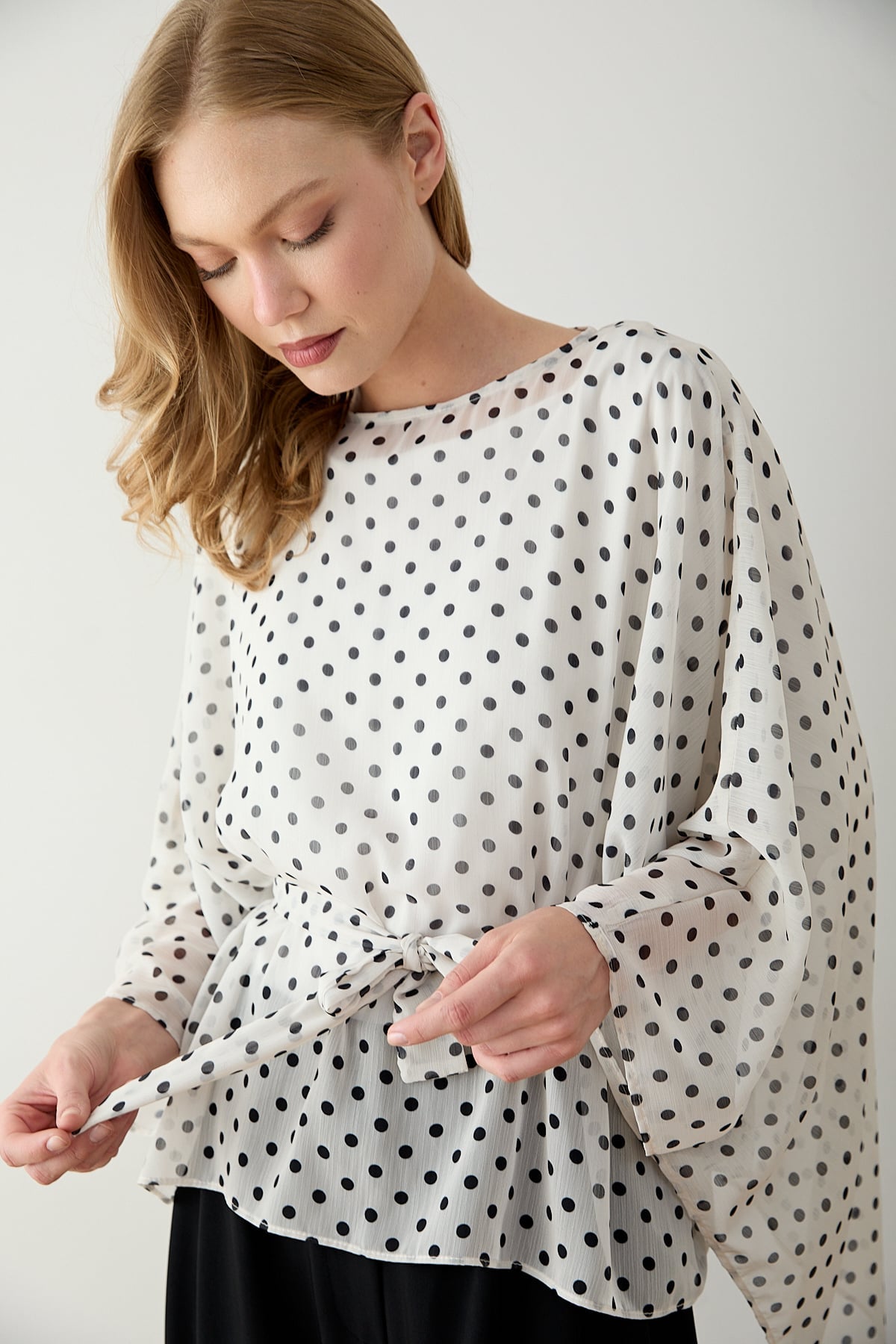 Puantiye Pelerin Tunik 12-5419