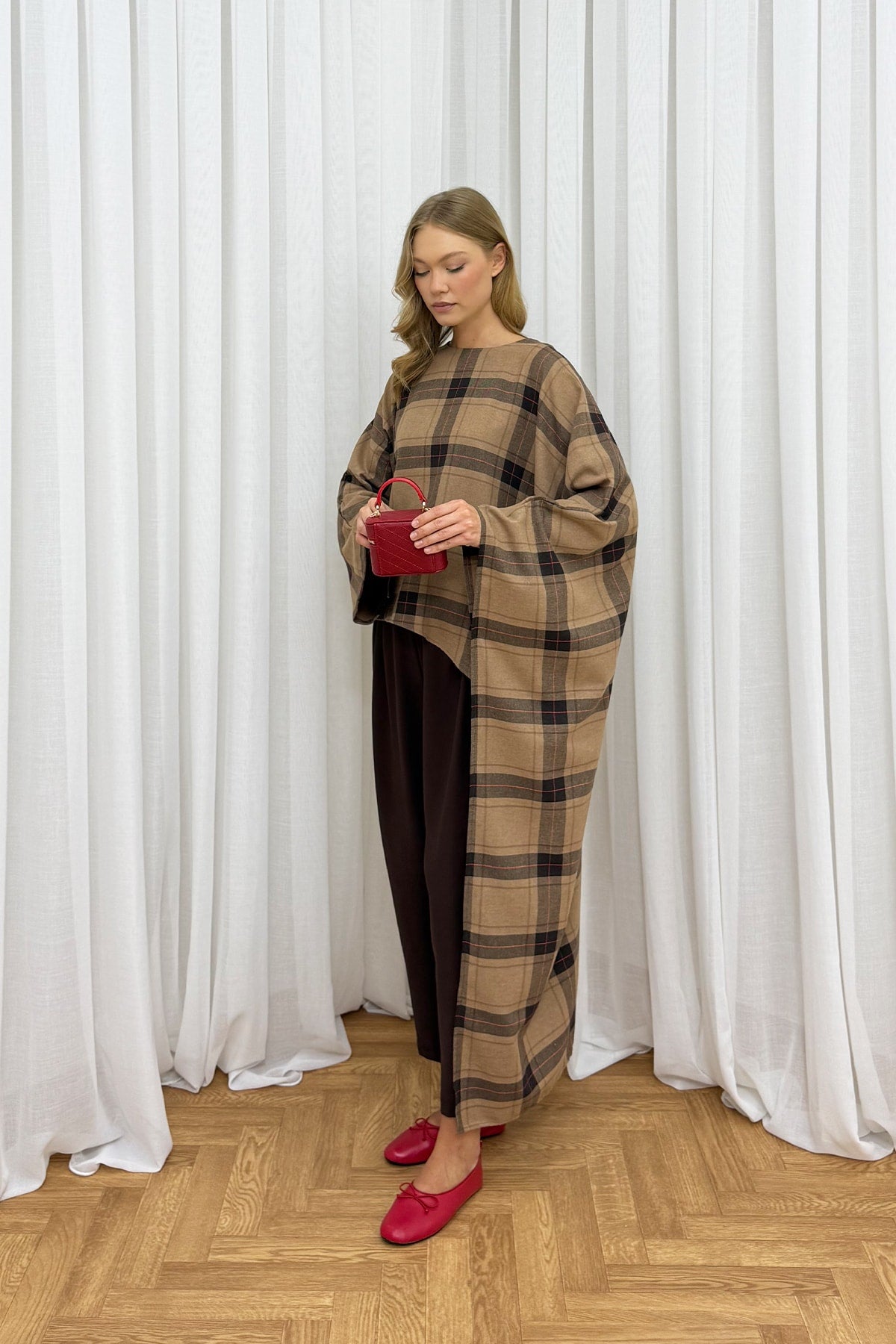 Ekose Asimetrik Tunik 32-3000