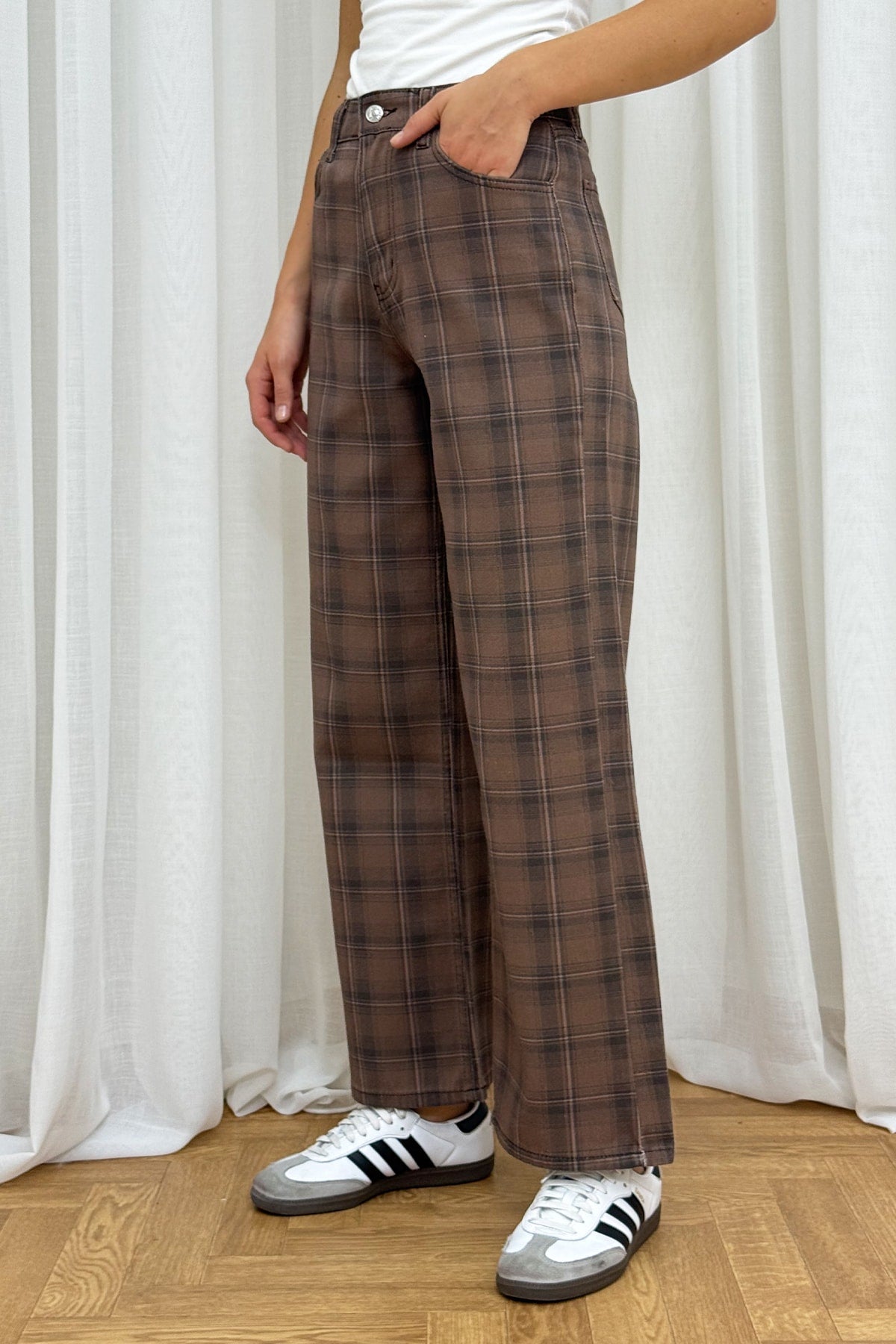 Ekose Desenli Denim Pantolon 86-0915