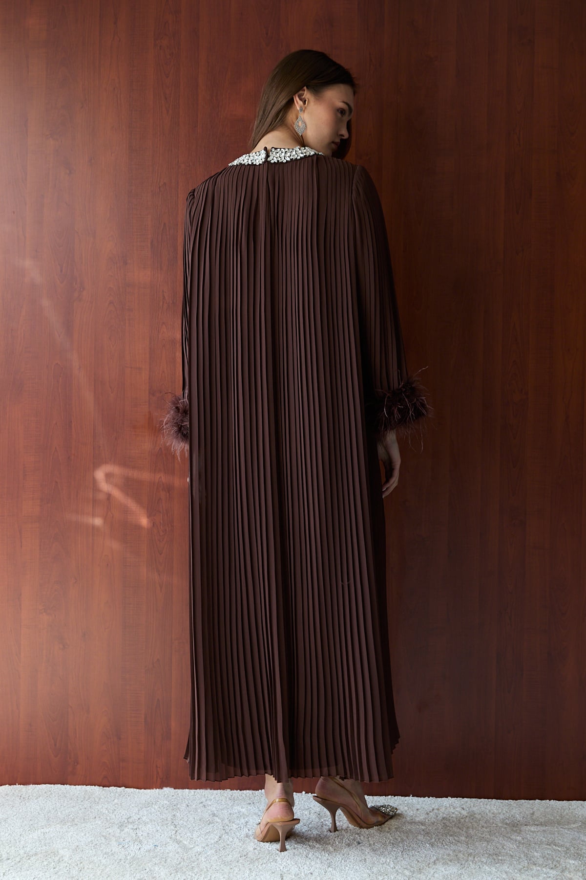 Taşlı Piliseli Elbise 32-2659