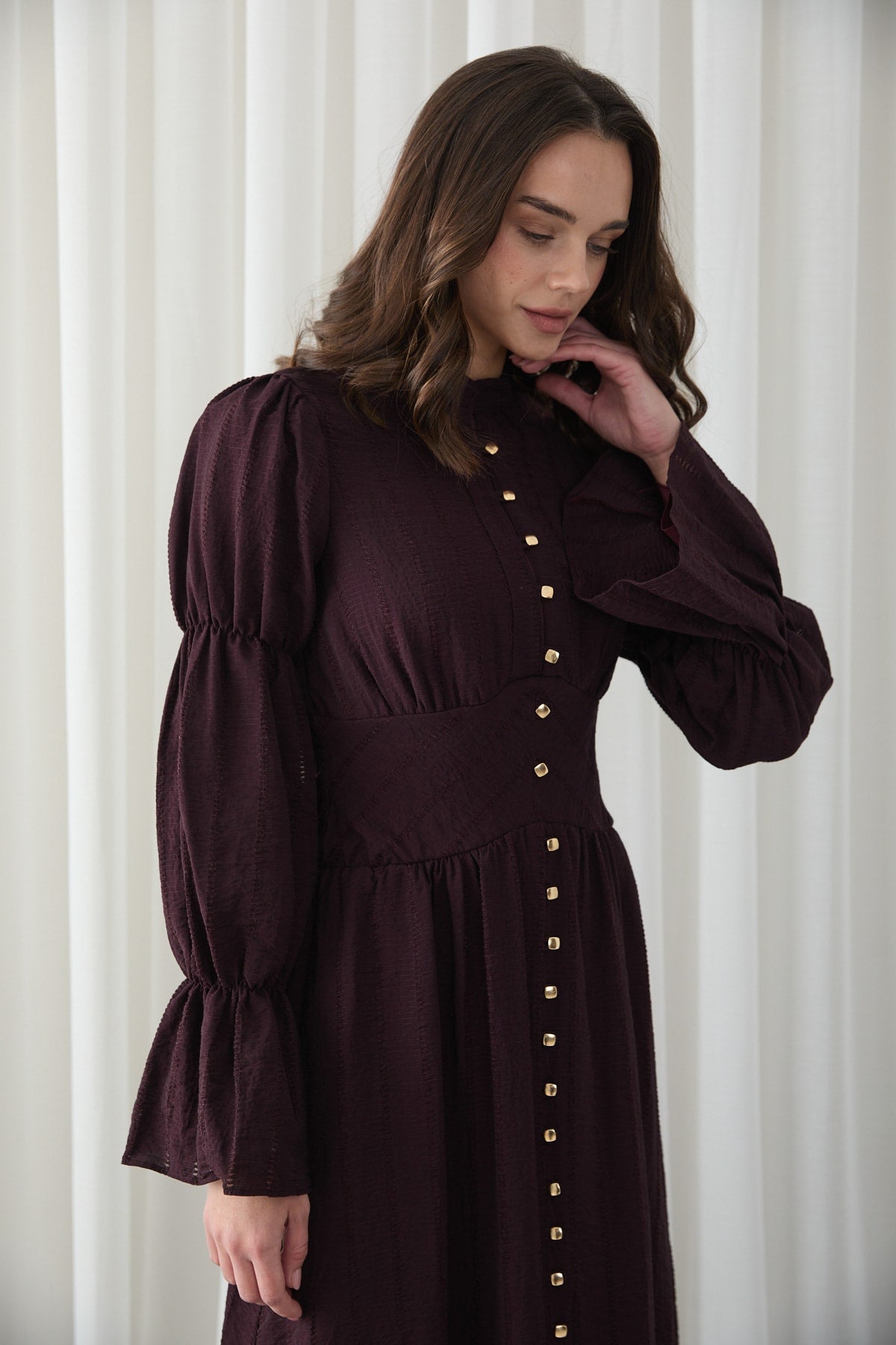 Beli Korsaj Detaylı Elbise 32-2835