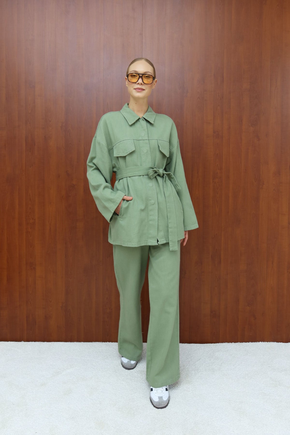 Gabardin Kuşaklı Takım 12-8843