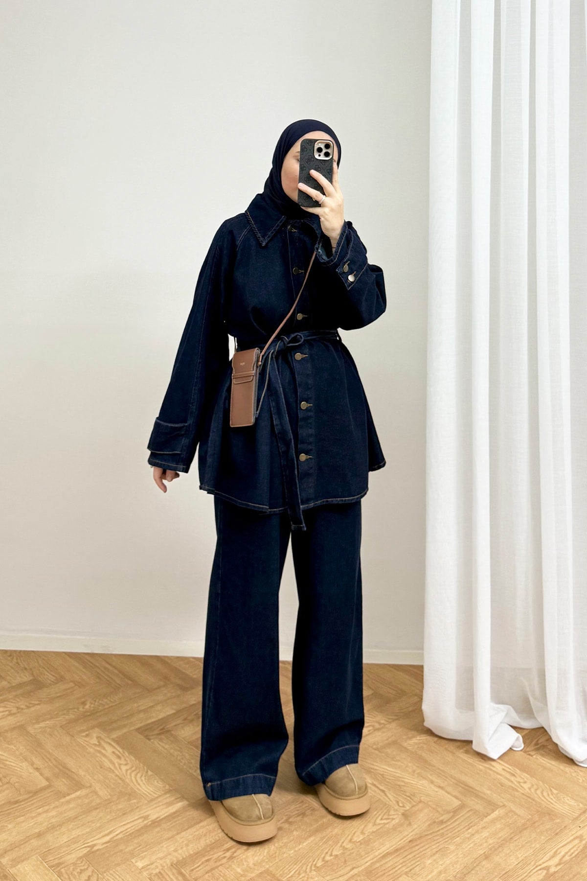 Kuşaklı Denim Takım 4-62808