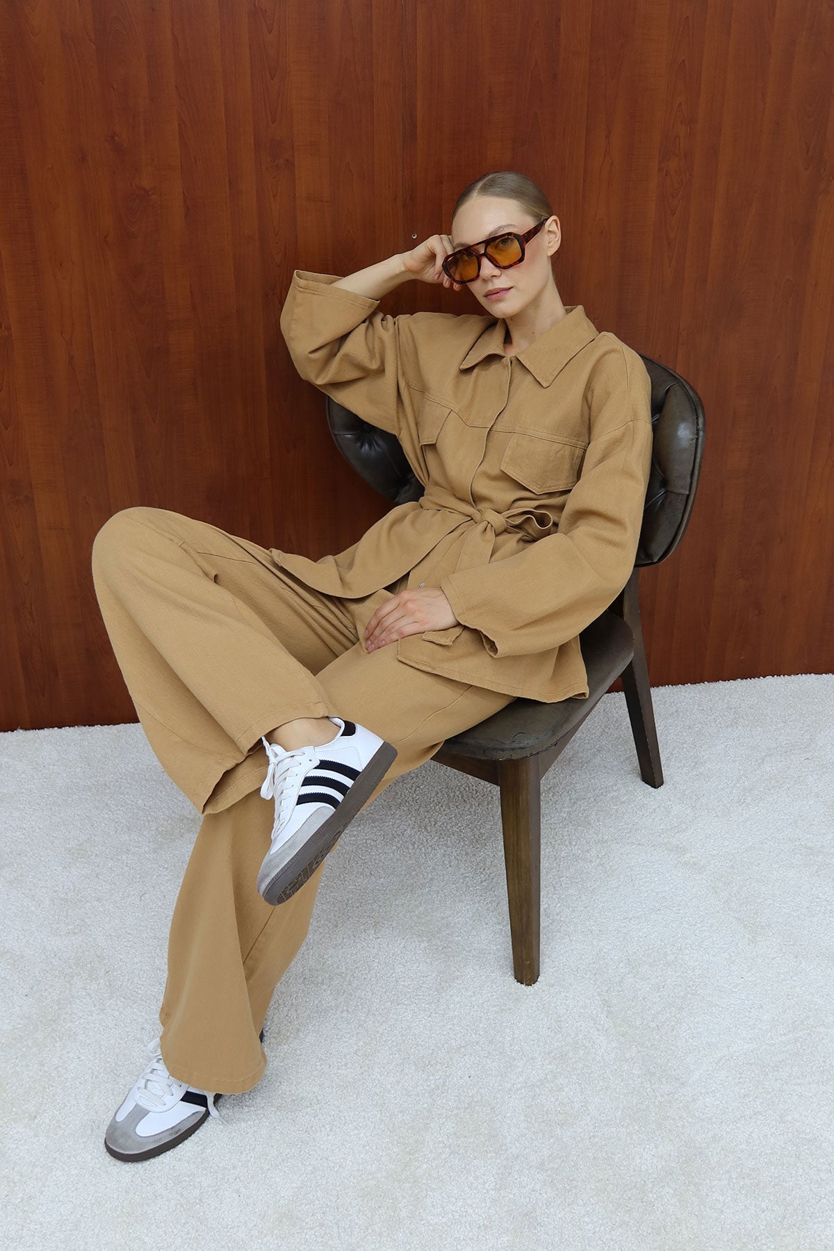 Gabardin Kuşaklı Takım 12-8843