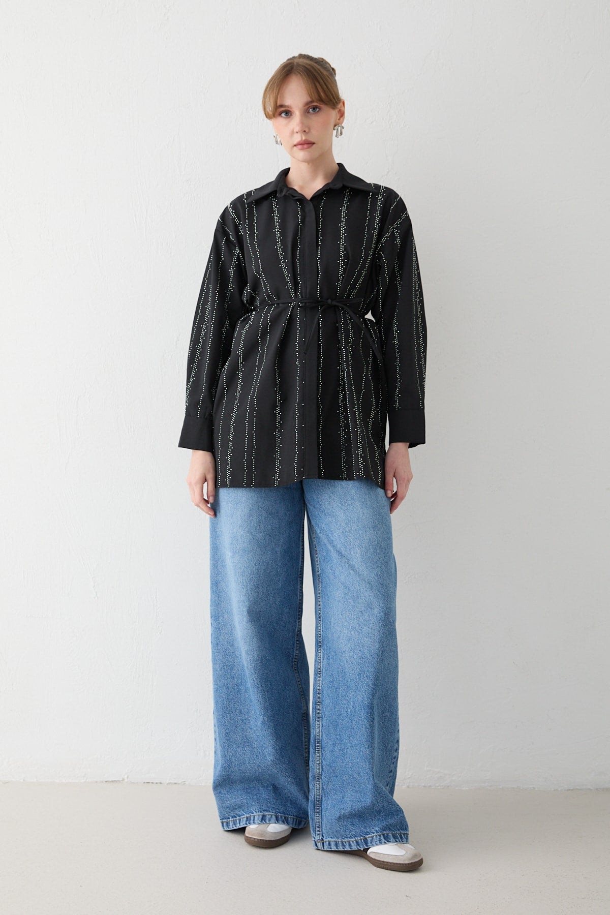 Taşlı Poplin Gömlek 32-2620