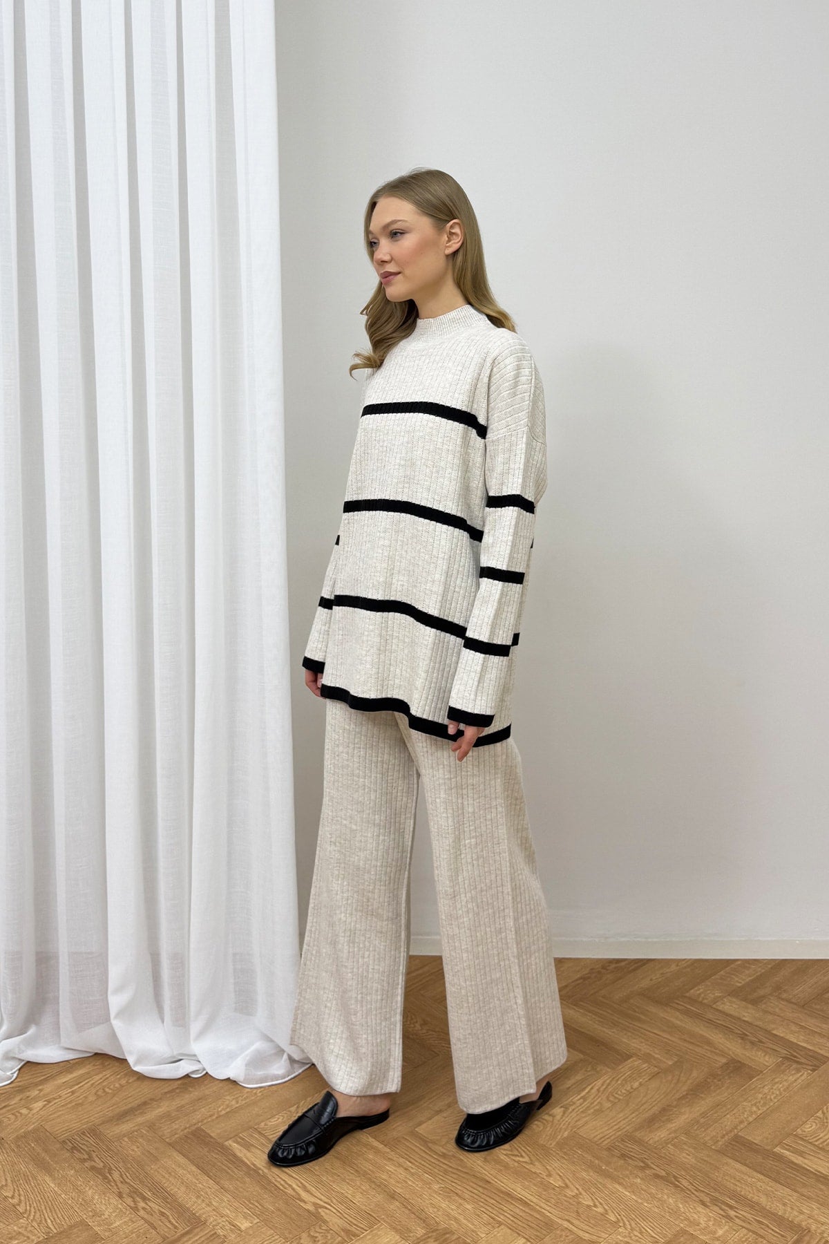 Çizgili Triko Takım 87-8887