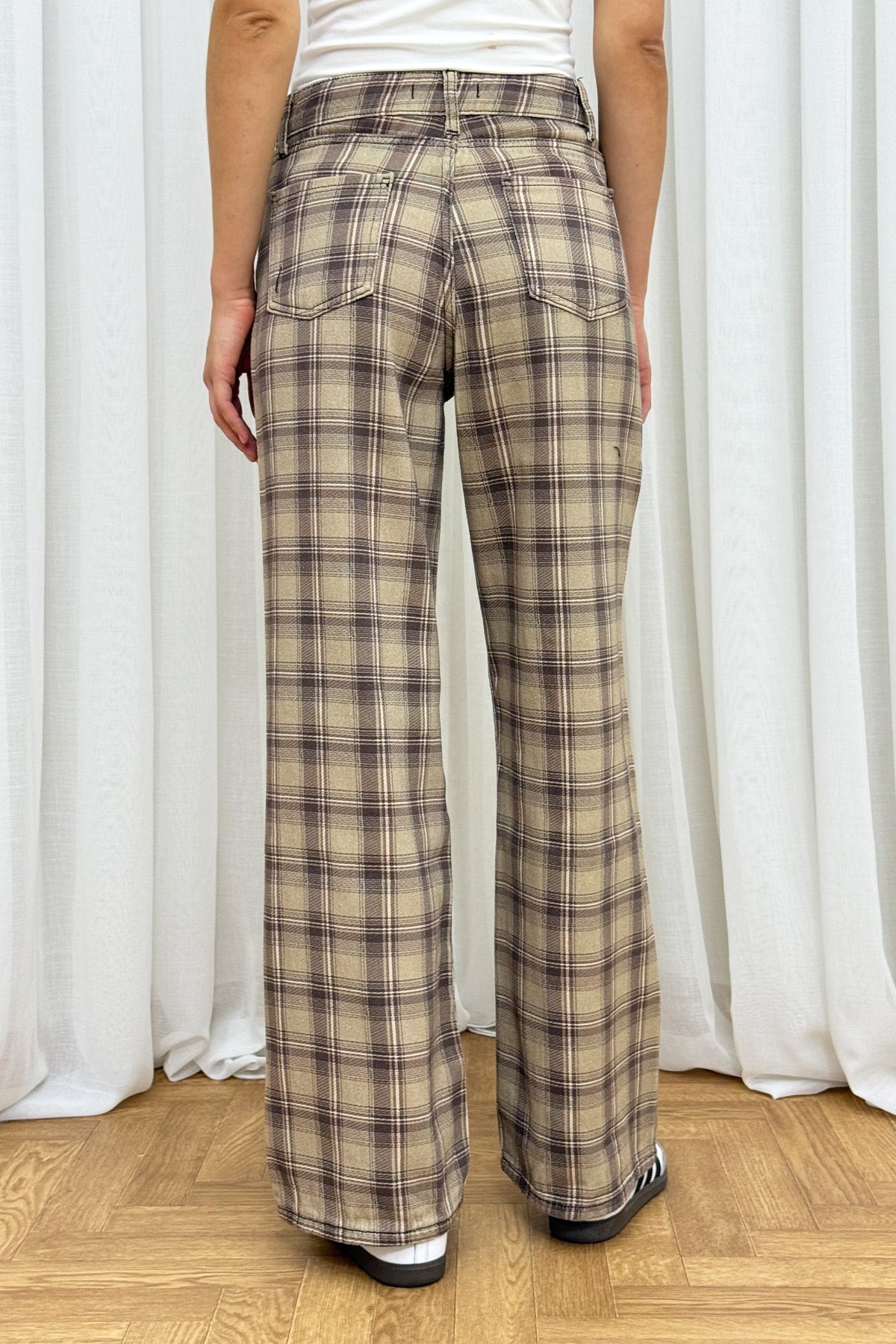 Ekose Desenli Denim Pantolon 86-0915