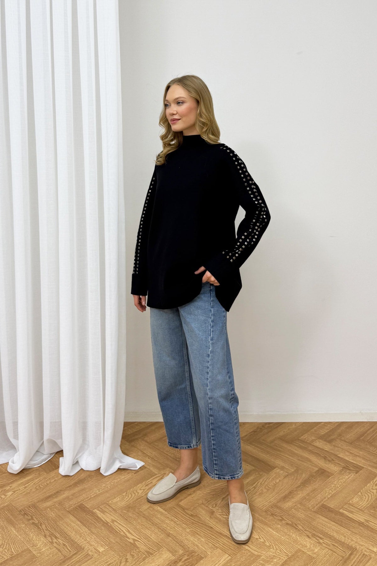 Aksesuarlı Triko Tunik 87-26150
