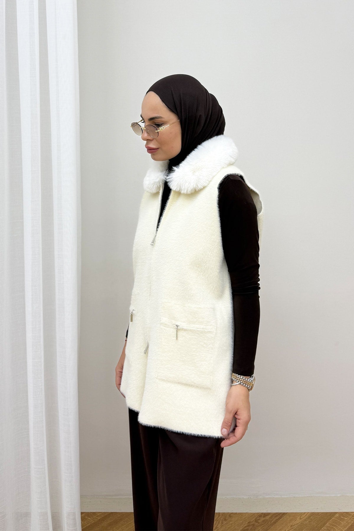Kürk Yaka Yelek 87-26100