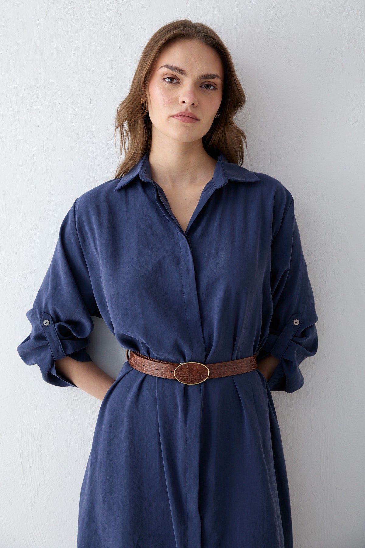 Kemerli Oversize Elbise 81-3270