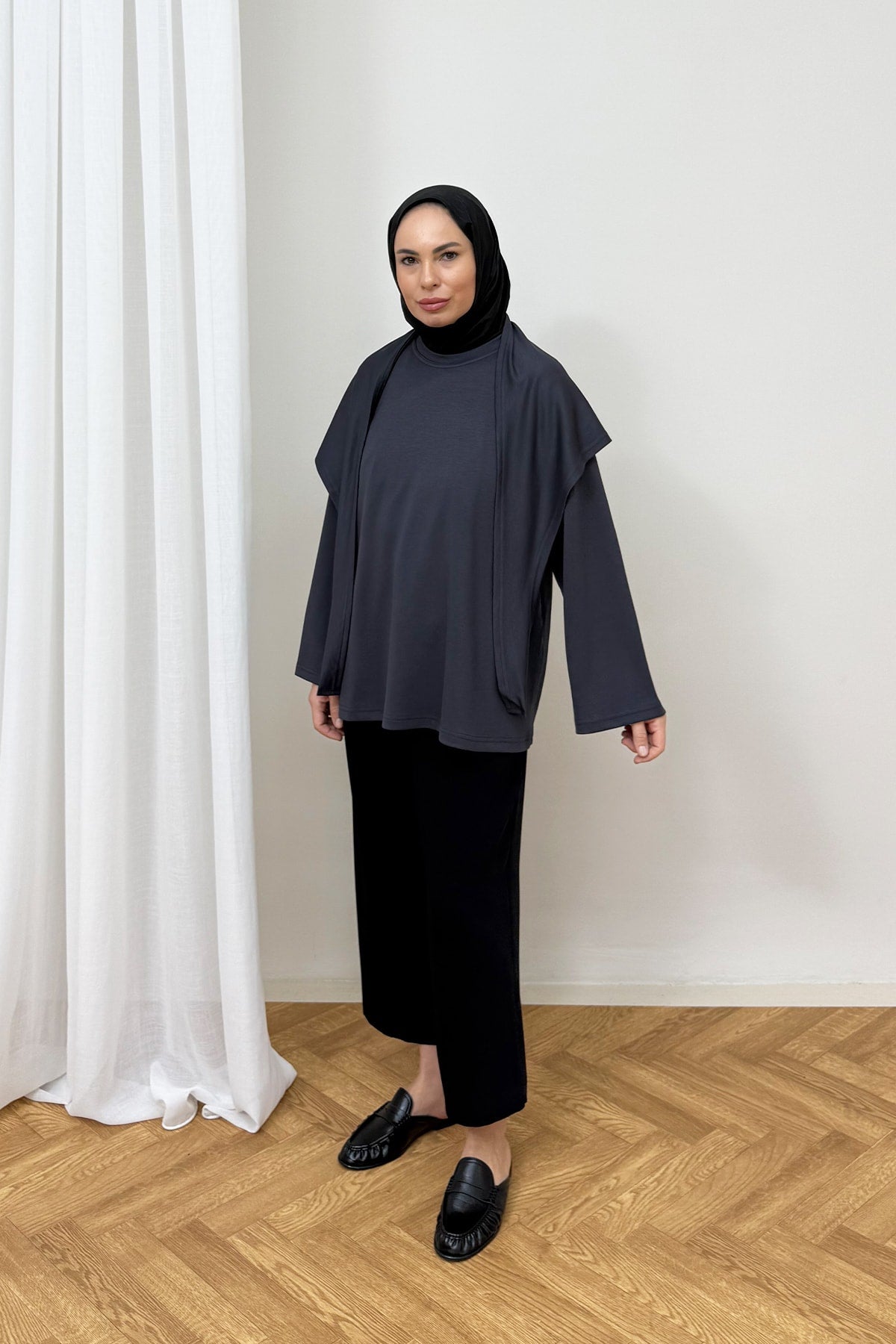 Şal Detaylı Tunik 3-4585