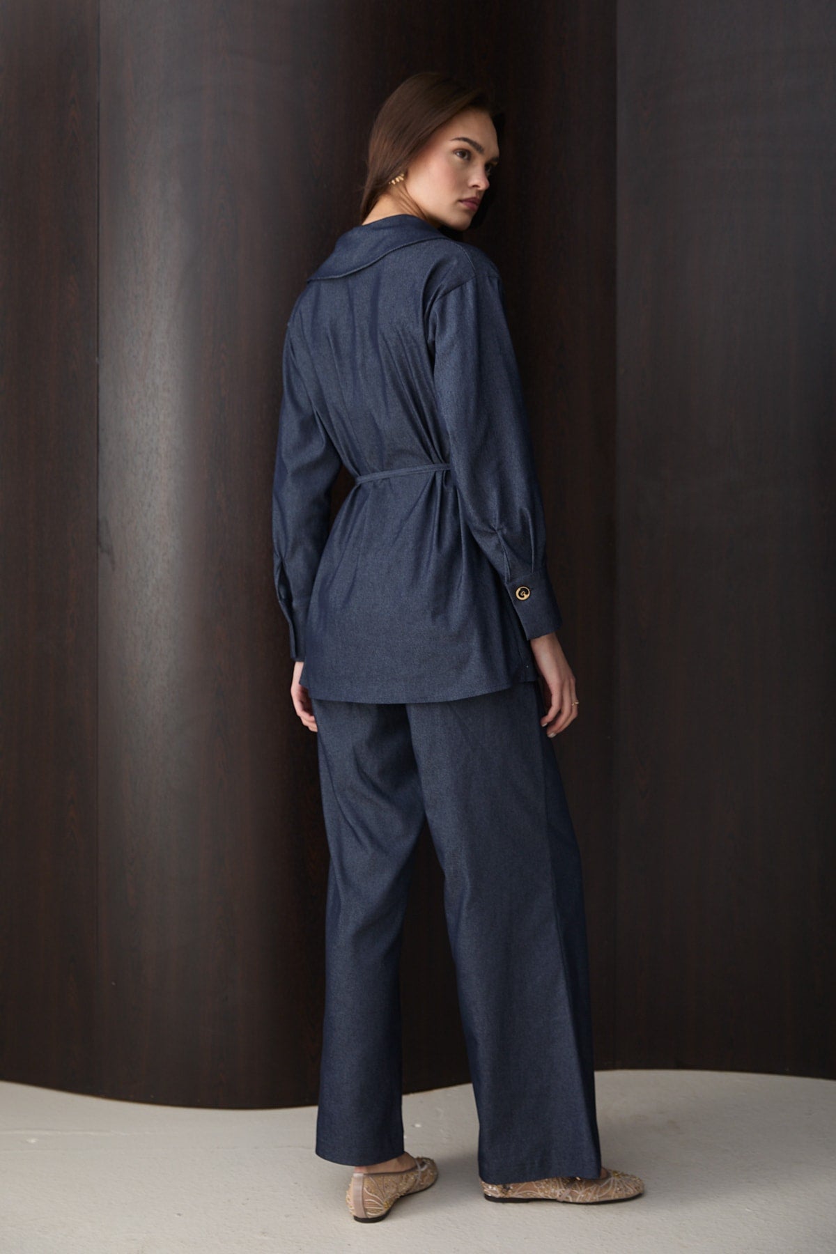 Düğmeli Denim Takım 32-2792