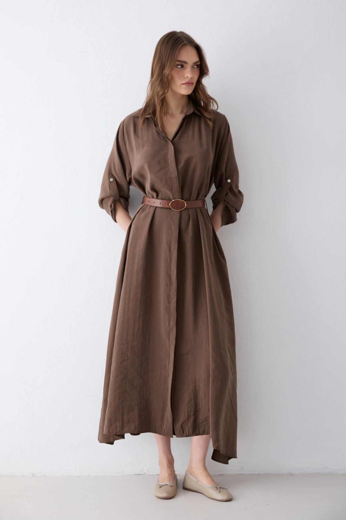 Kemerli Oversize Elbise 81-3270