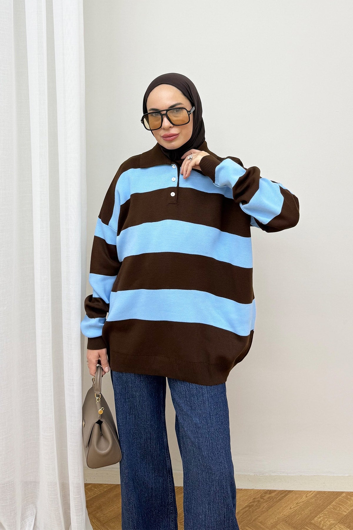 Çizgili Triko Kazak 87-25750