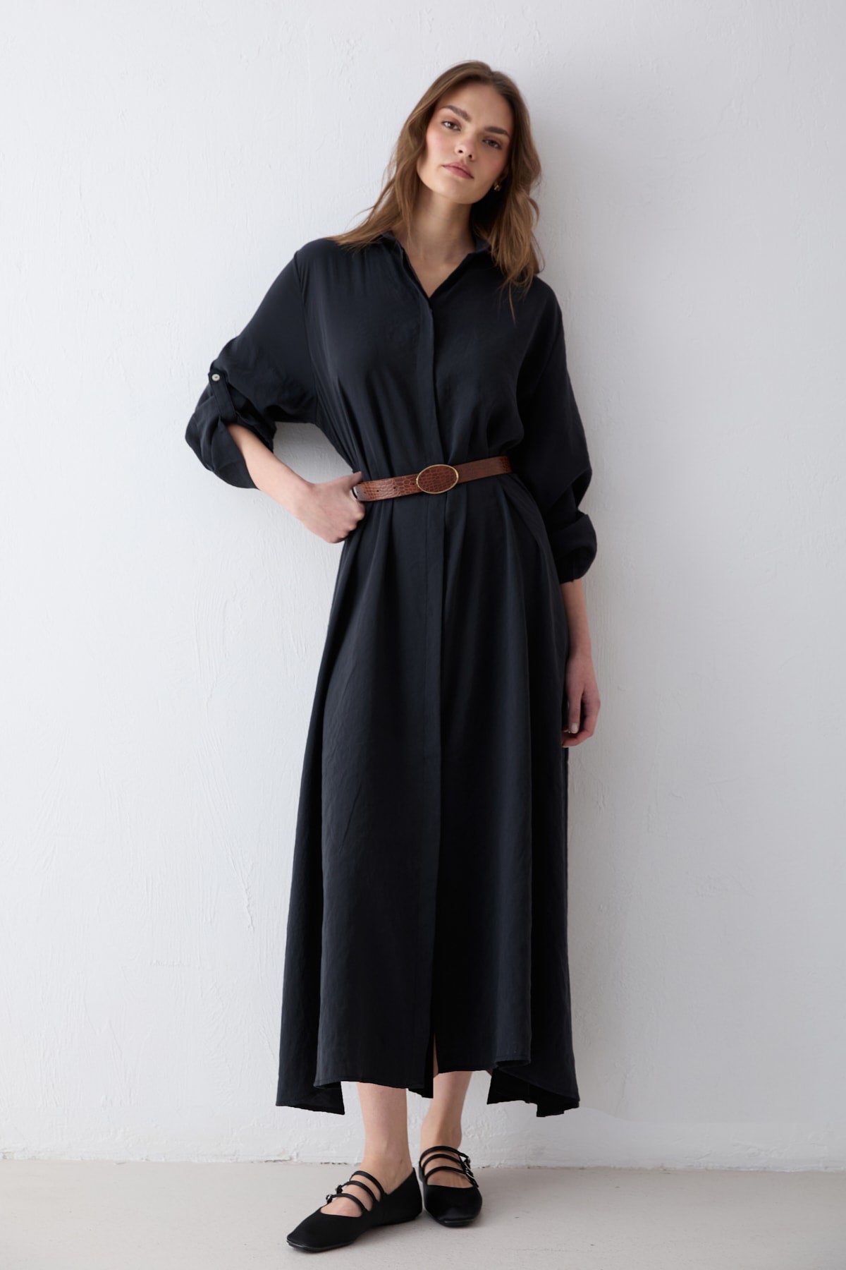 Kemerli Oversize Elbise 81-3270
