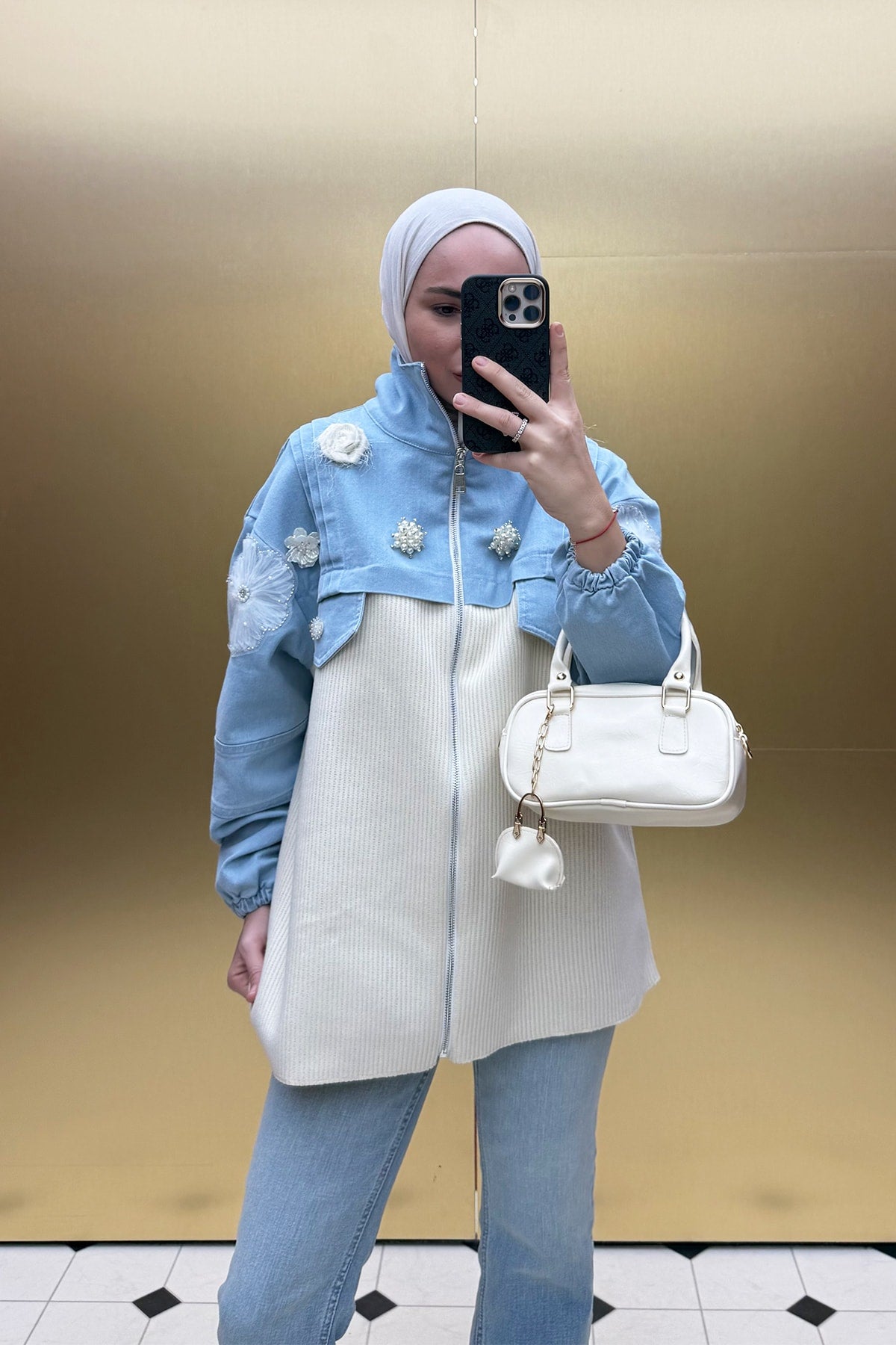Aksesuarlı Denim Ceket 32-3005