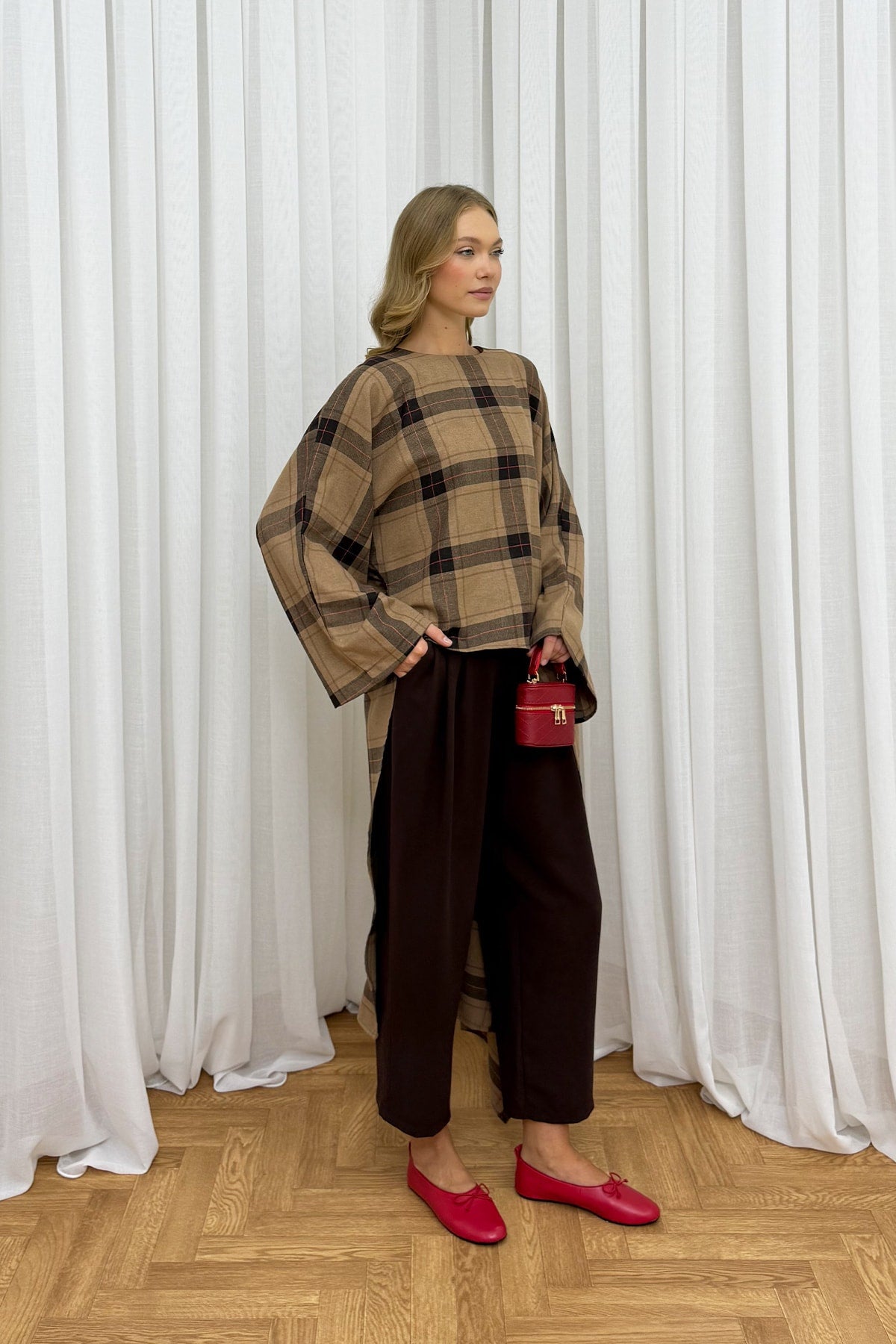 Ekose Asimetrik Tunik 32-3000