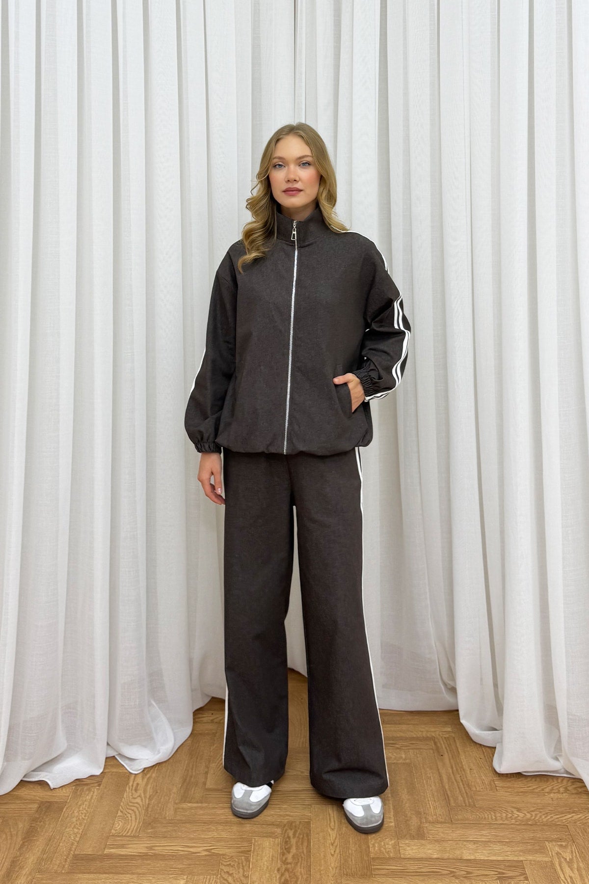 Şeritli Denim Takım 32-2201