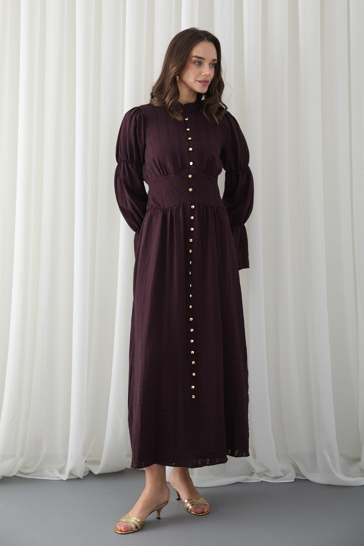 Beli Korsaj Detaylı Elbise 32-2835
