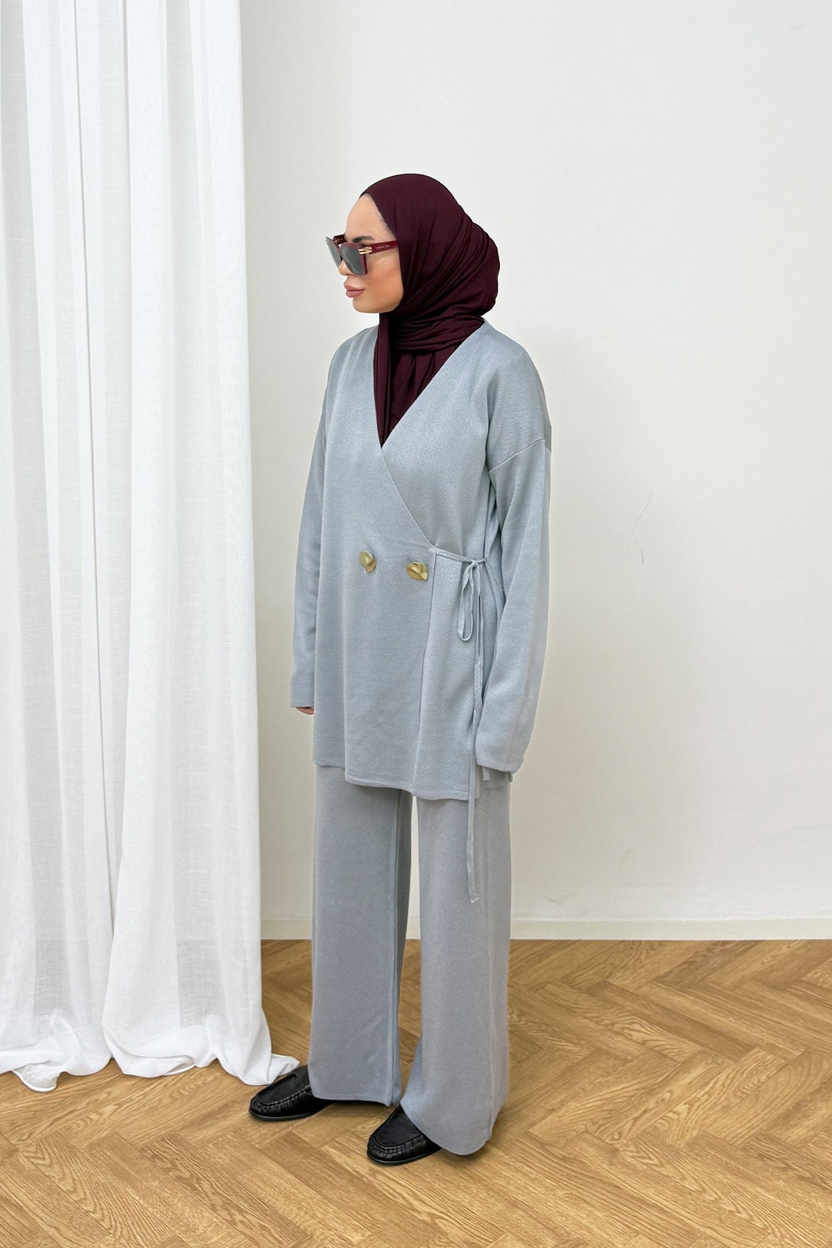 Düğmeli Triko Takım 87-25310