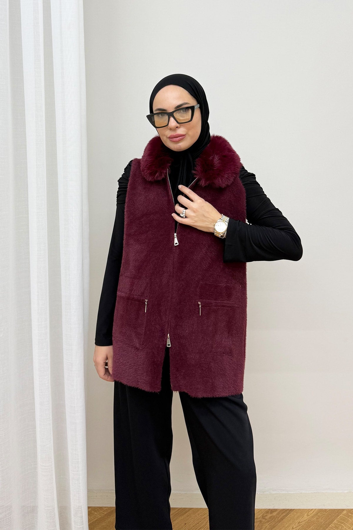Kürk Yaka Yelek 87-26100