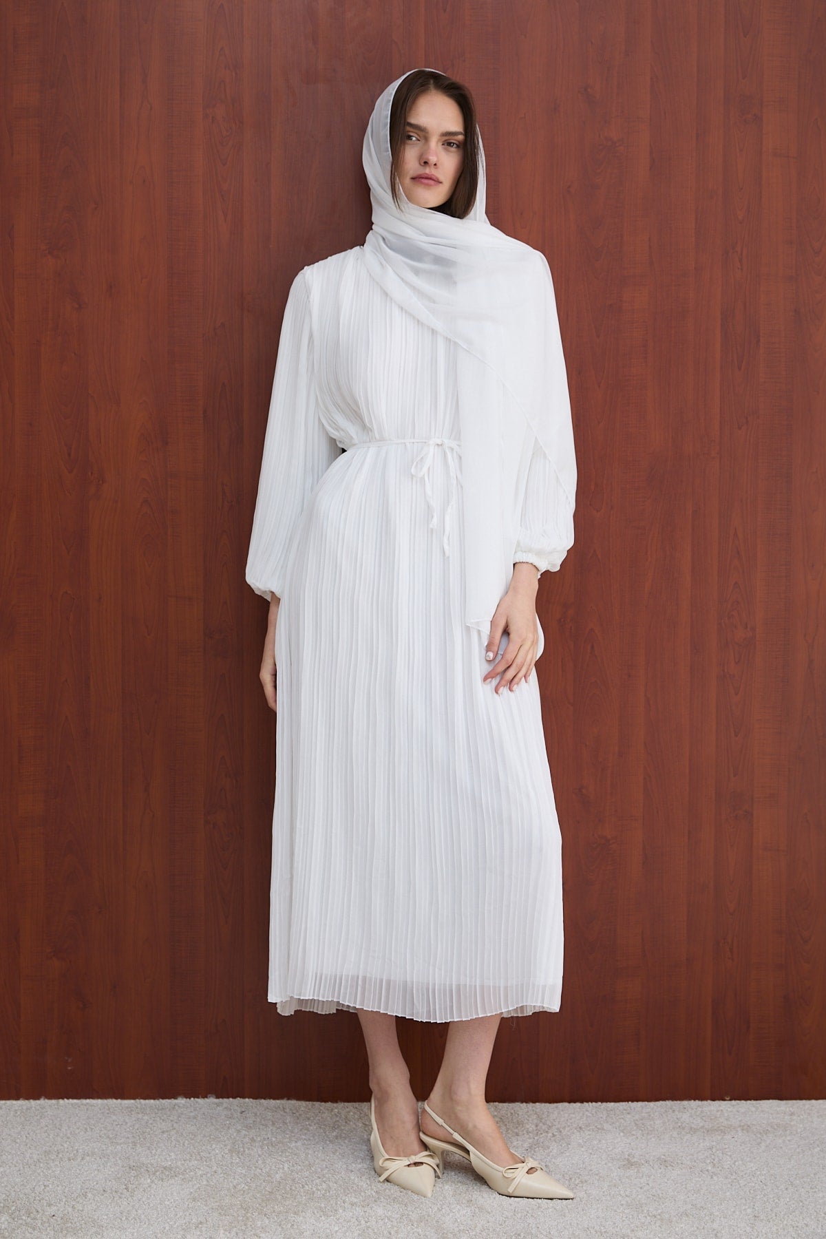 Şallı Pilise Elbise 32-2379-1