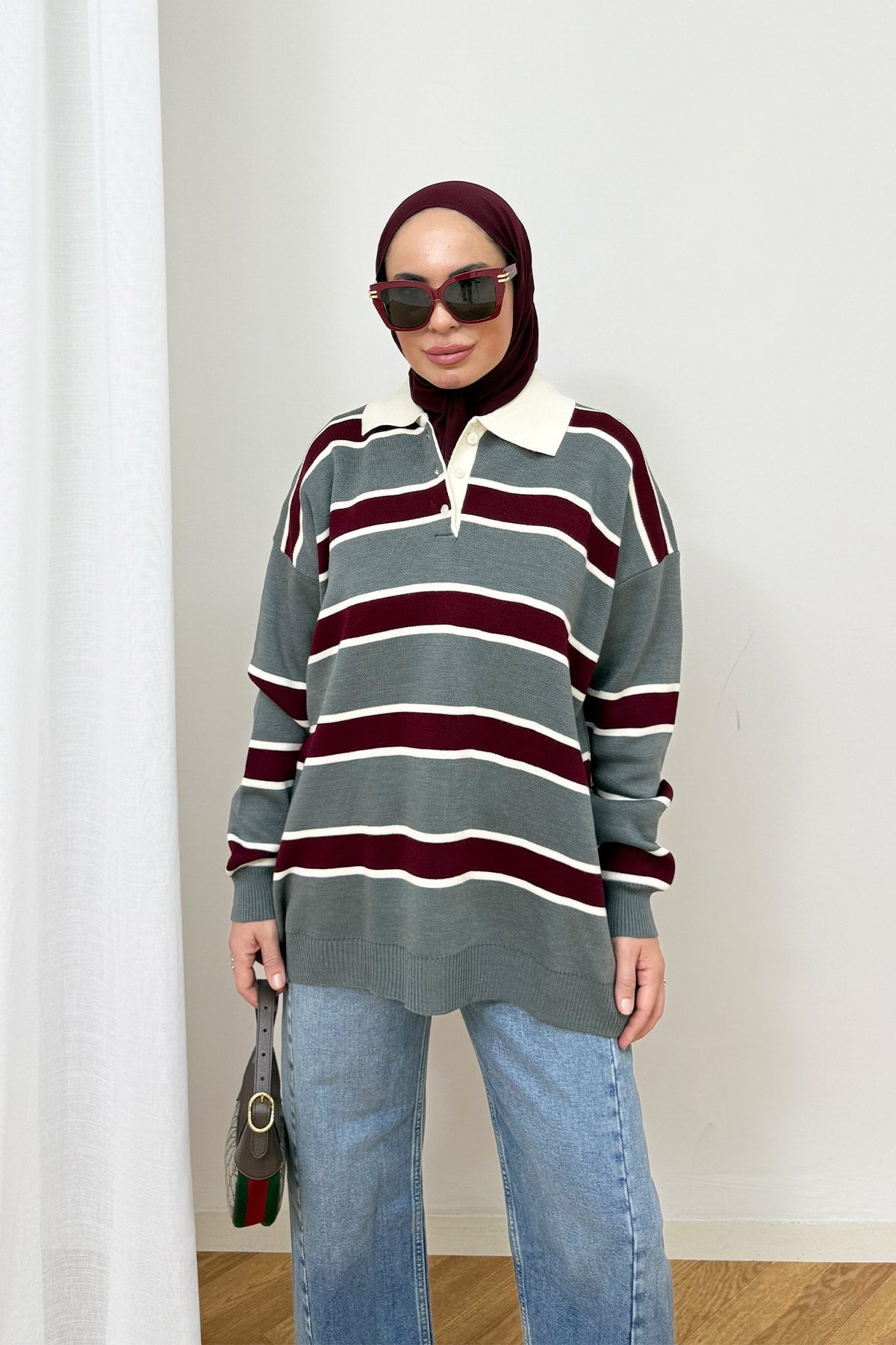 Çizgili Triko Kazak 87-25730