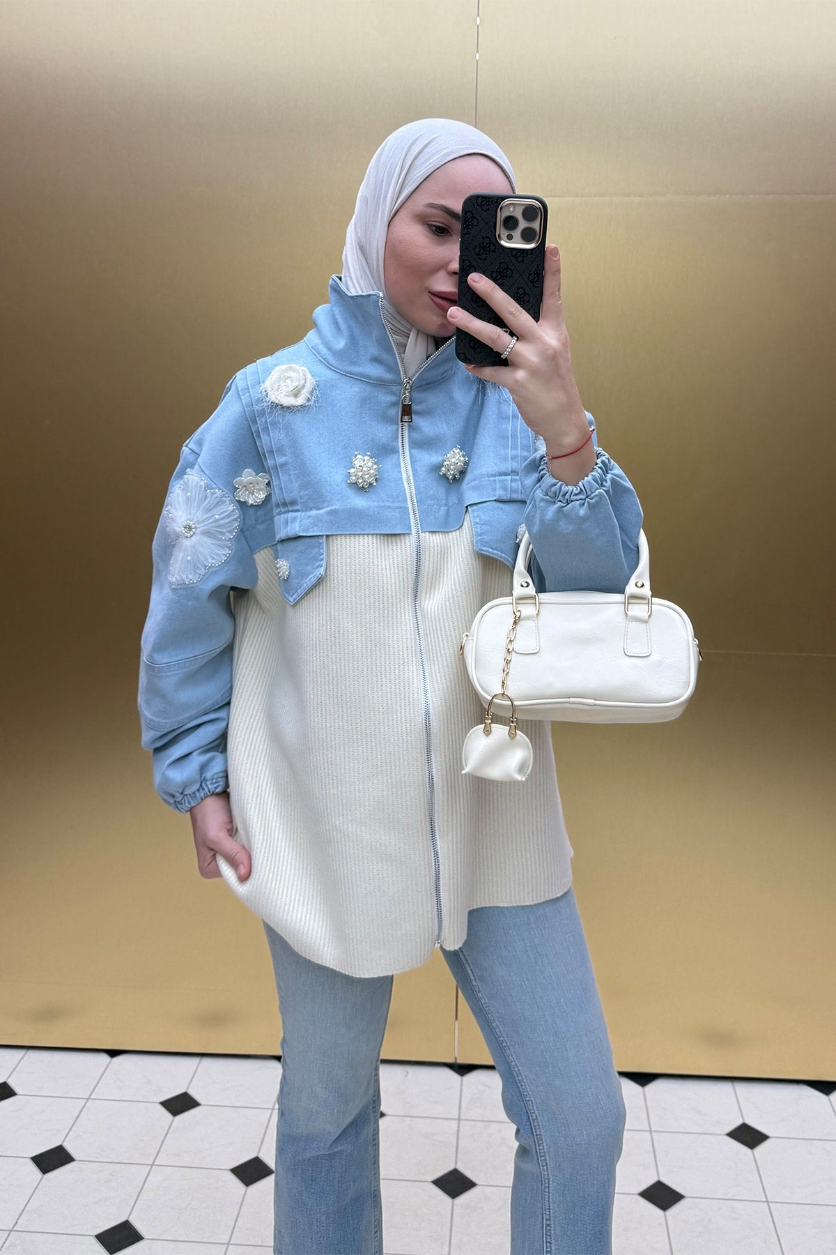 Aksesuarlı Denim Ceket 32-3005
