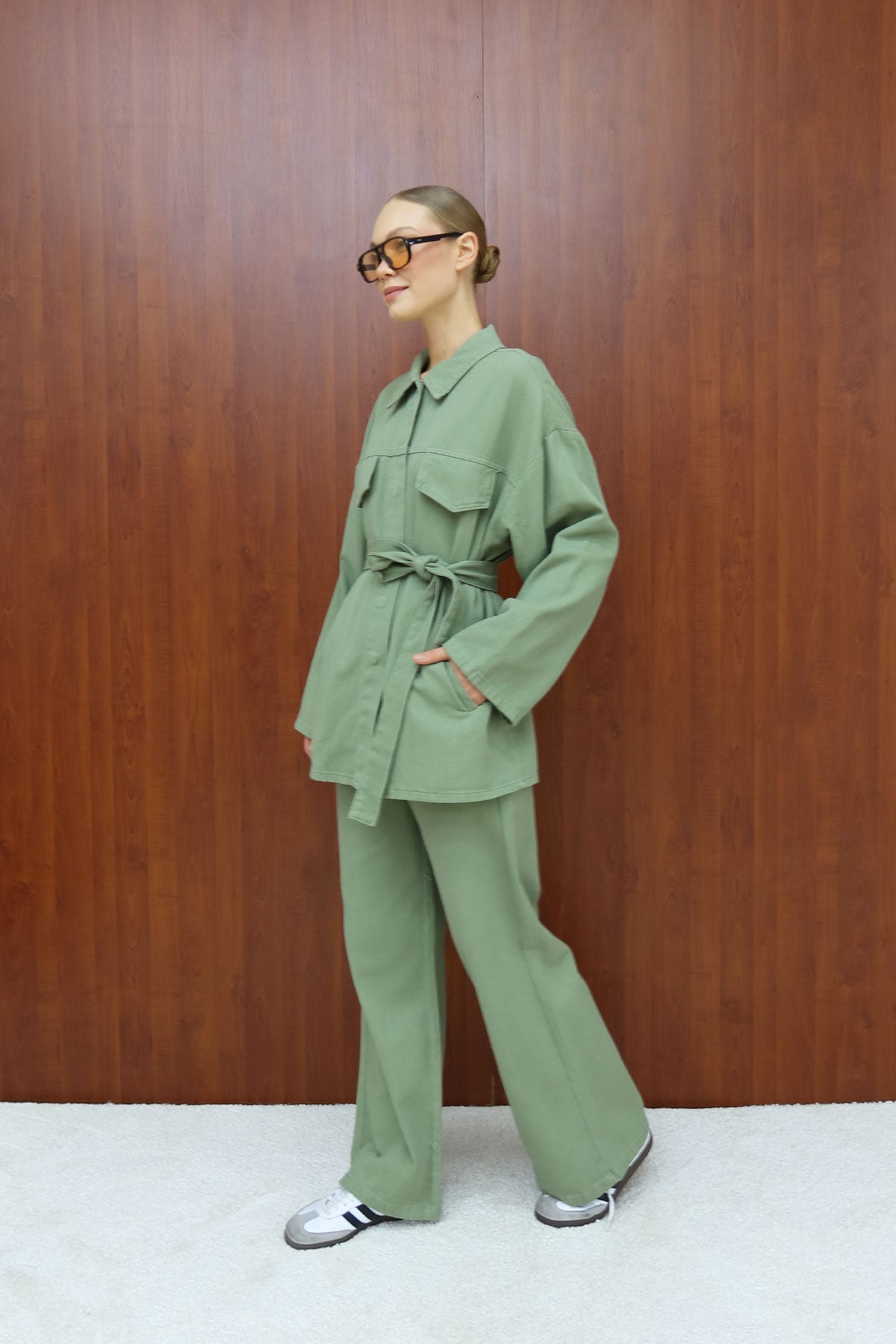 Gabardin Kuşaklı Takım 12-8843