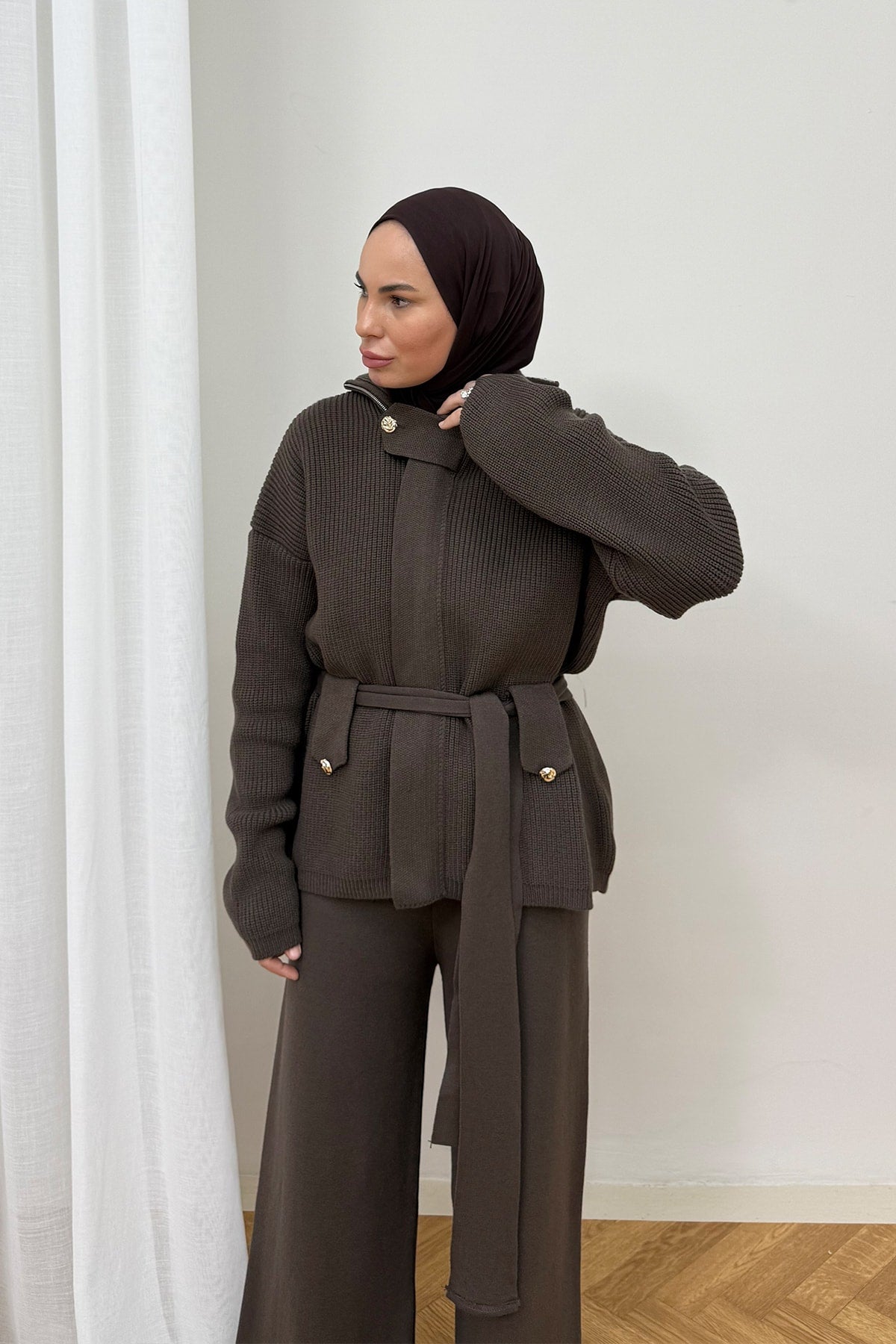 Kuşaklı Triko Takım 87-2680