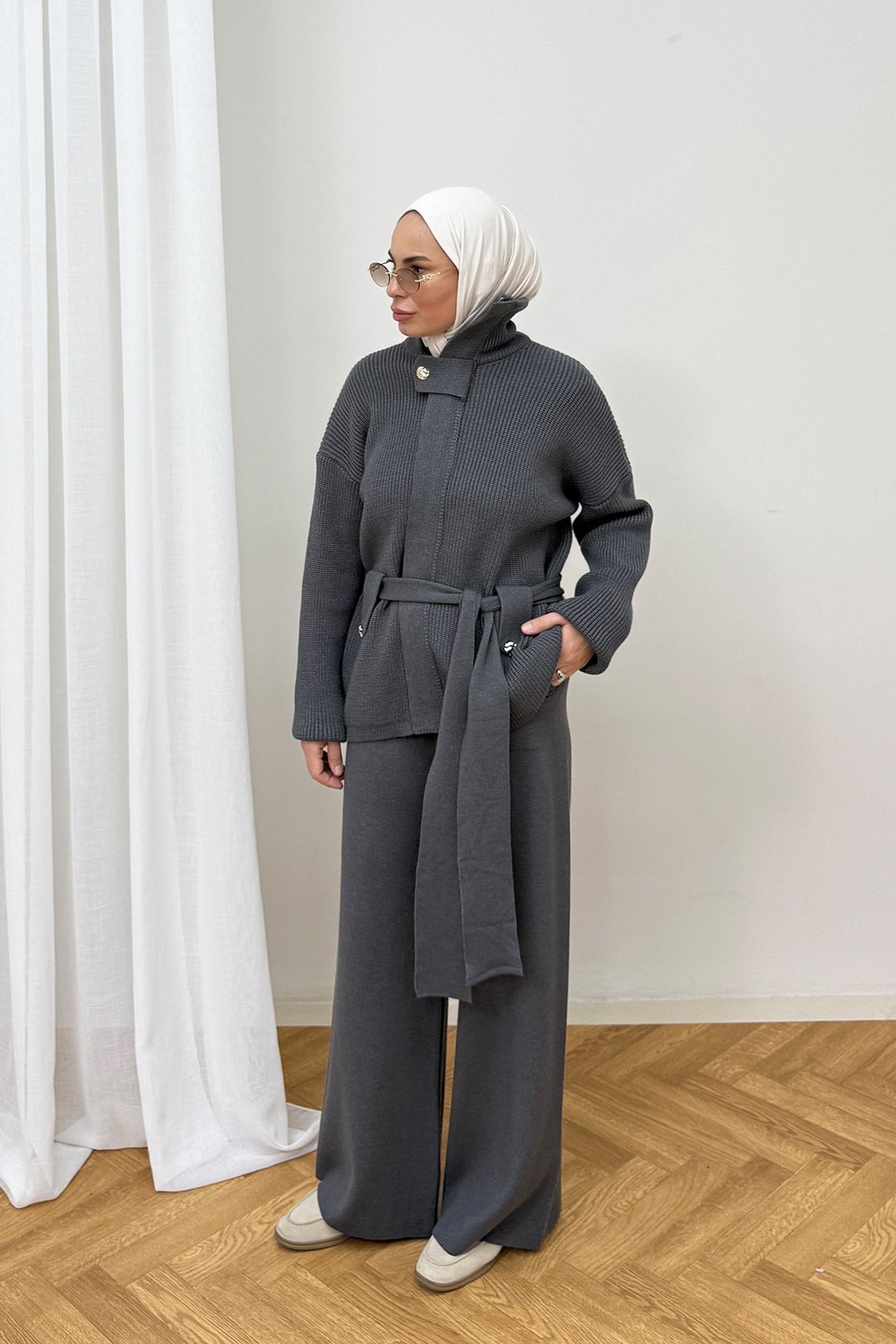 Kuşaklı Triko Takım 87-2680