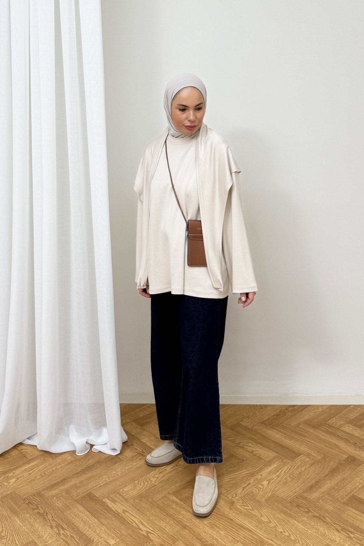 Şal Detaylı Tunik 3-4585