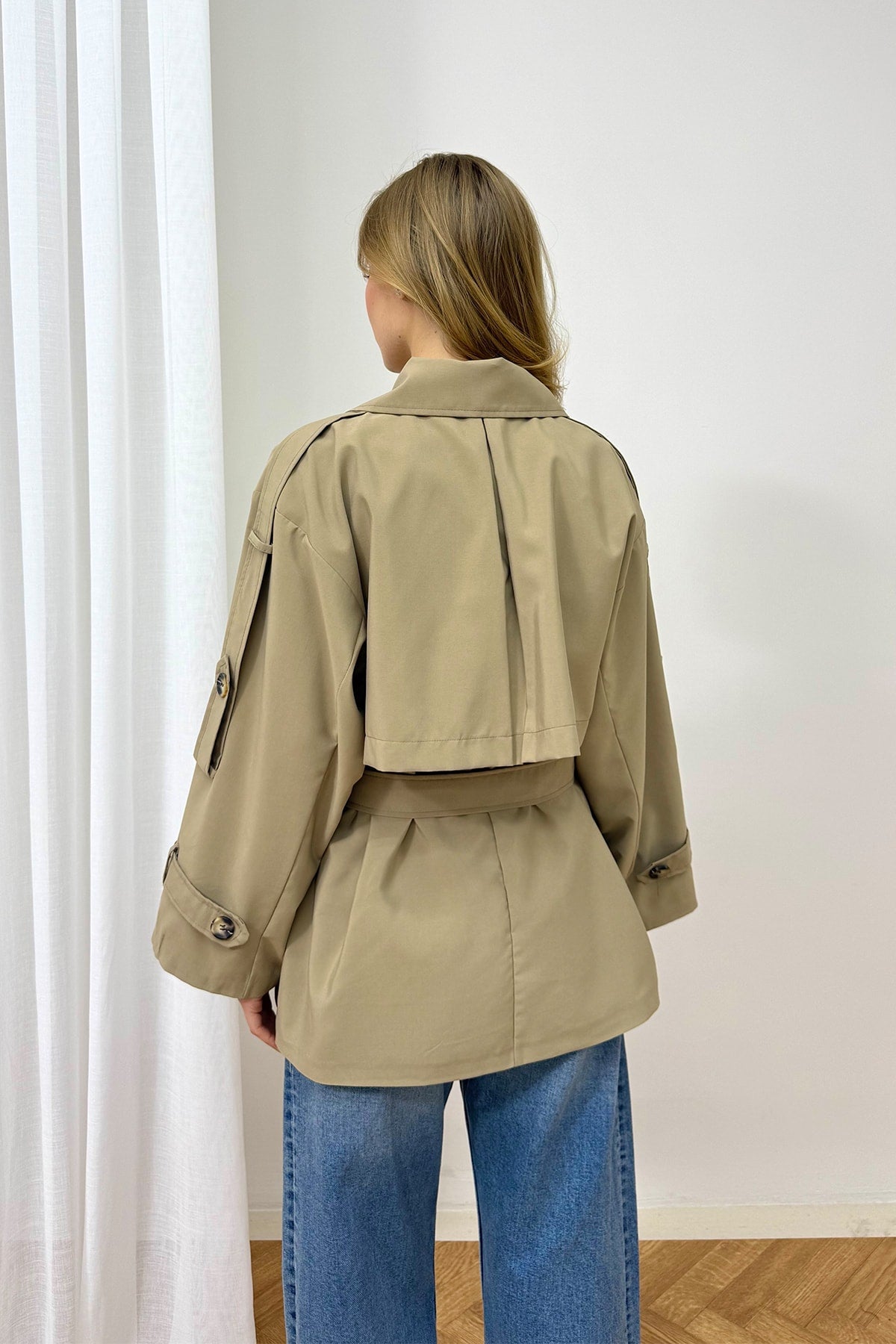 Oversize Kısa Trench 90-3010