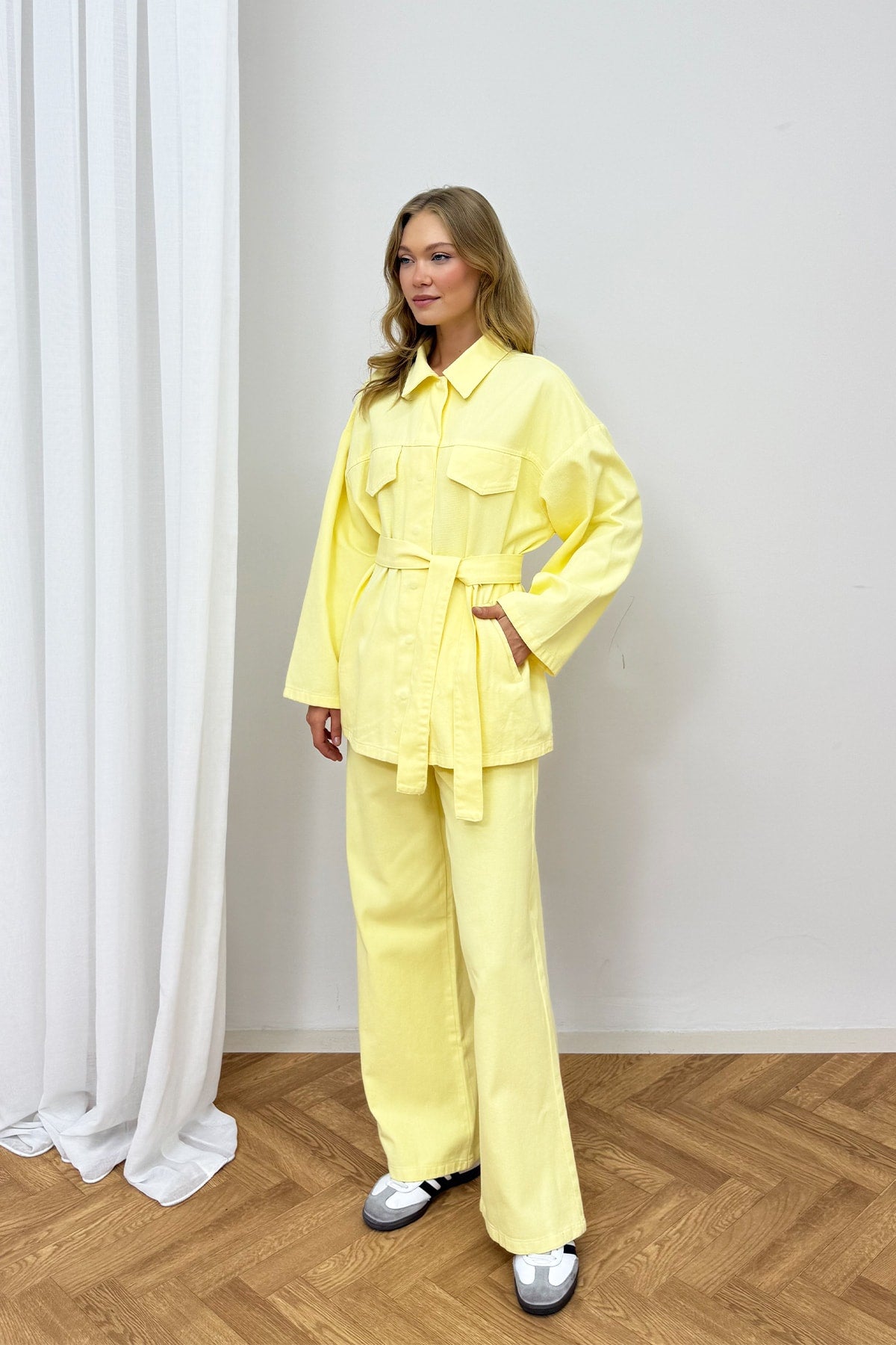 Gabardin Kuşaklı Takım 12-8843