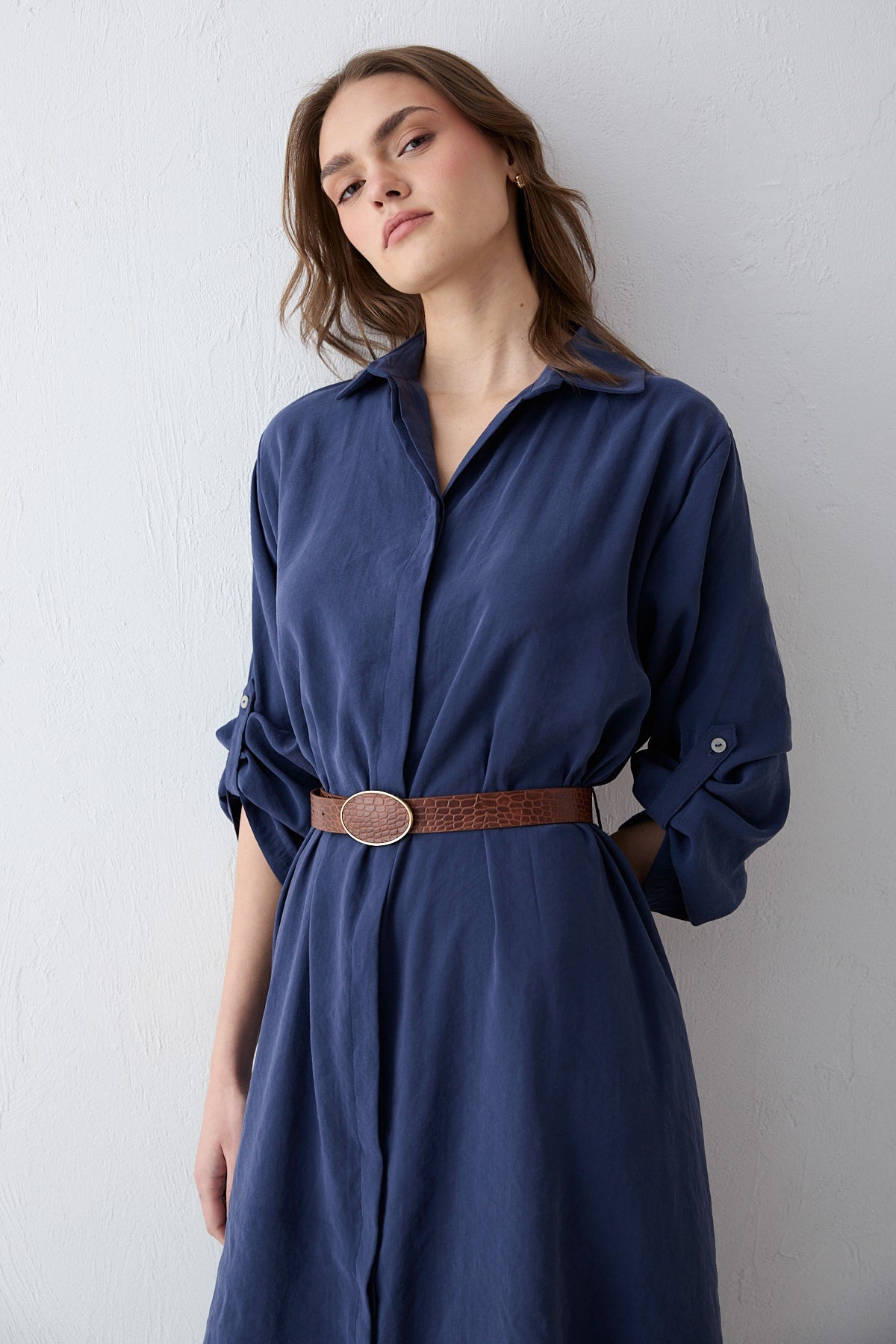 Kemerli Oversize Elbise 81-3270