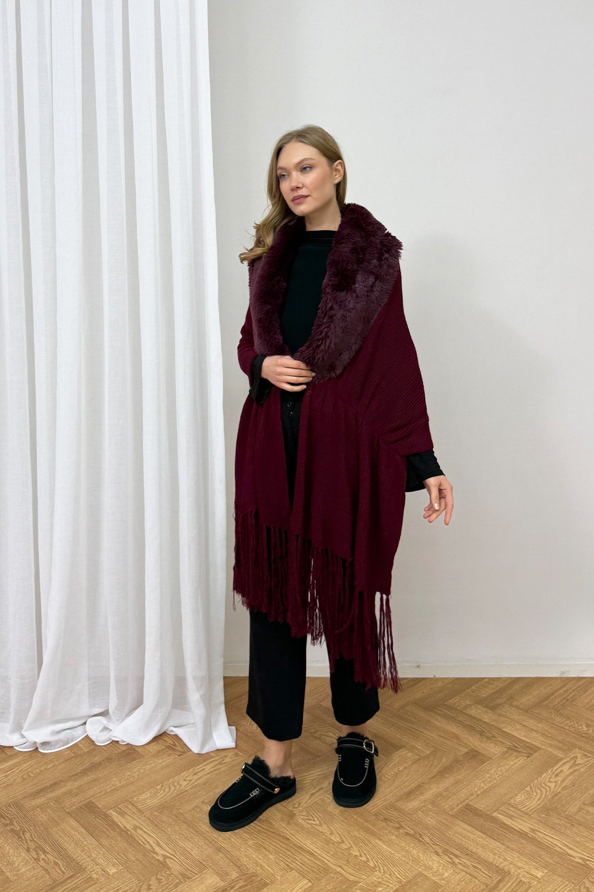 Kürklü Triko Şal 103-2370