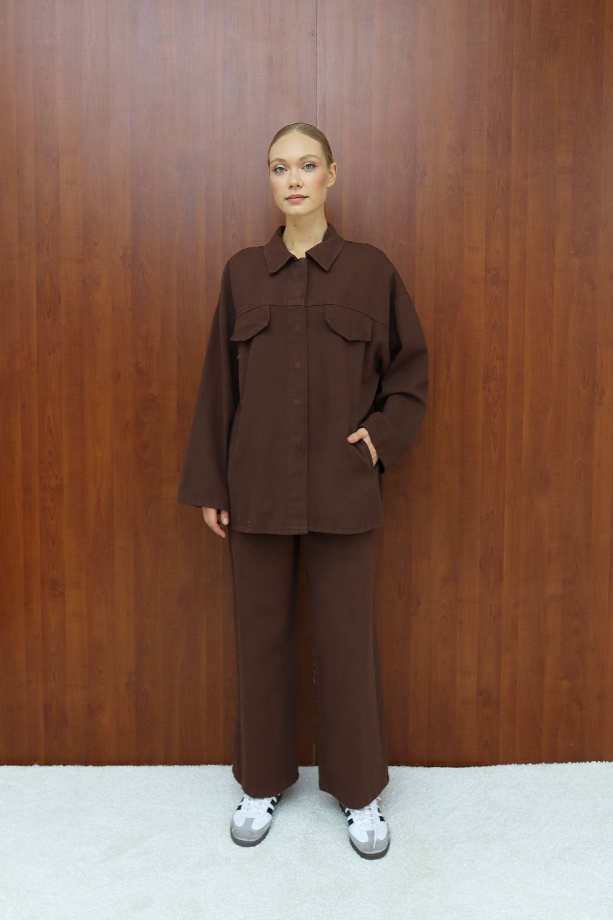 Gabardin Kuşaklı Takım 12-8843