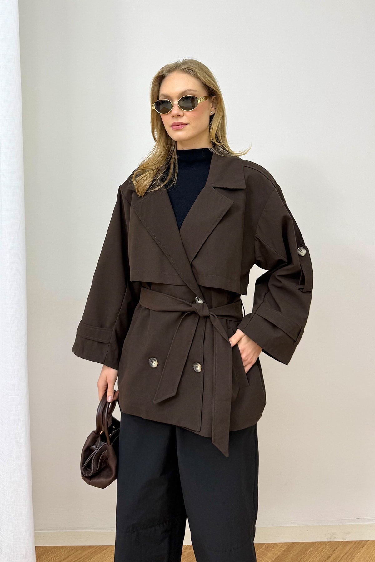 Oversize Kısa Trench 90-3010