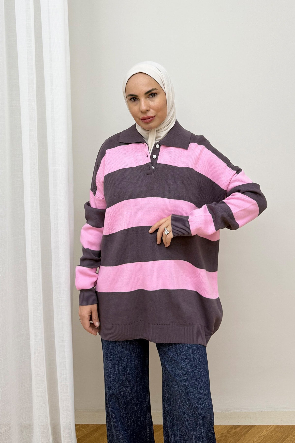 Çizgili Triko Kazak 87-25750