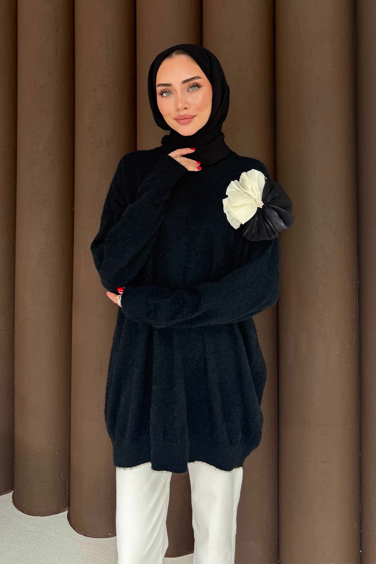 Broşlu Triko Tunik 70-2478