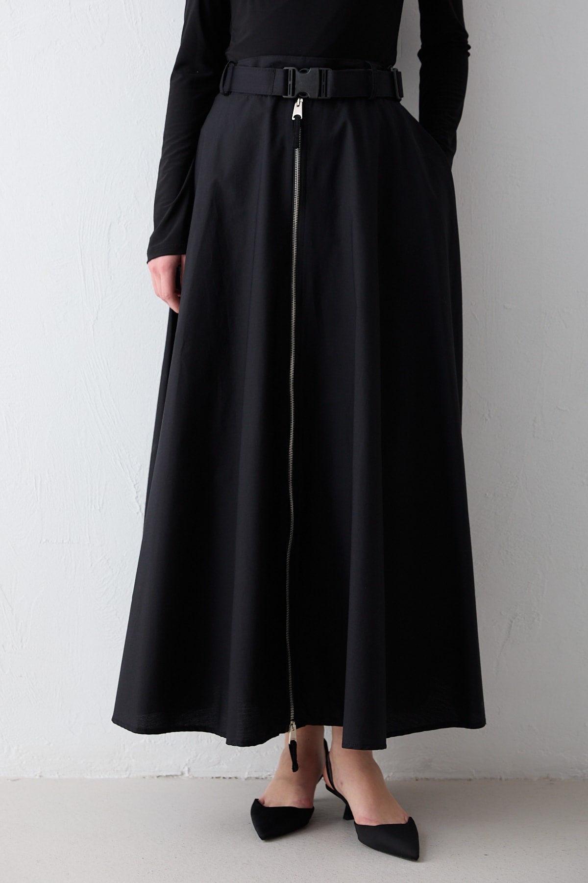 Fermuar Detaylı Poplin Etek 32-2714